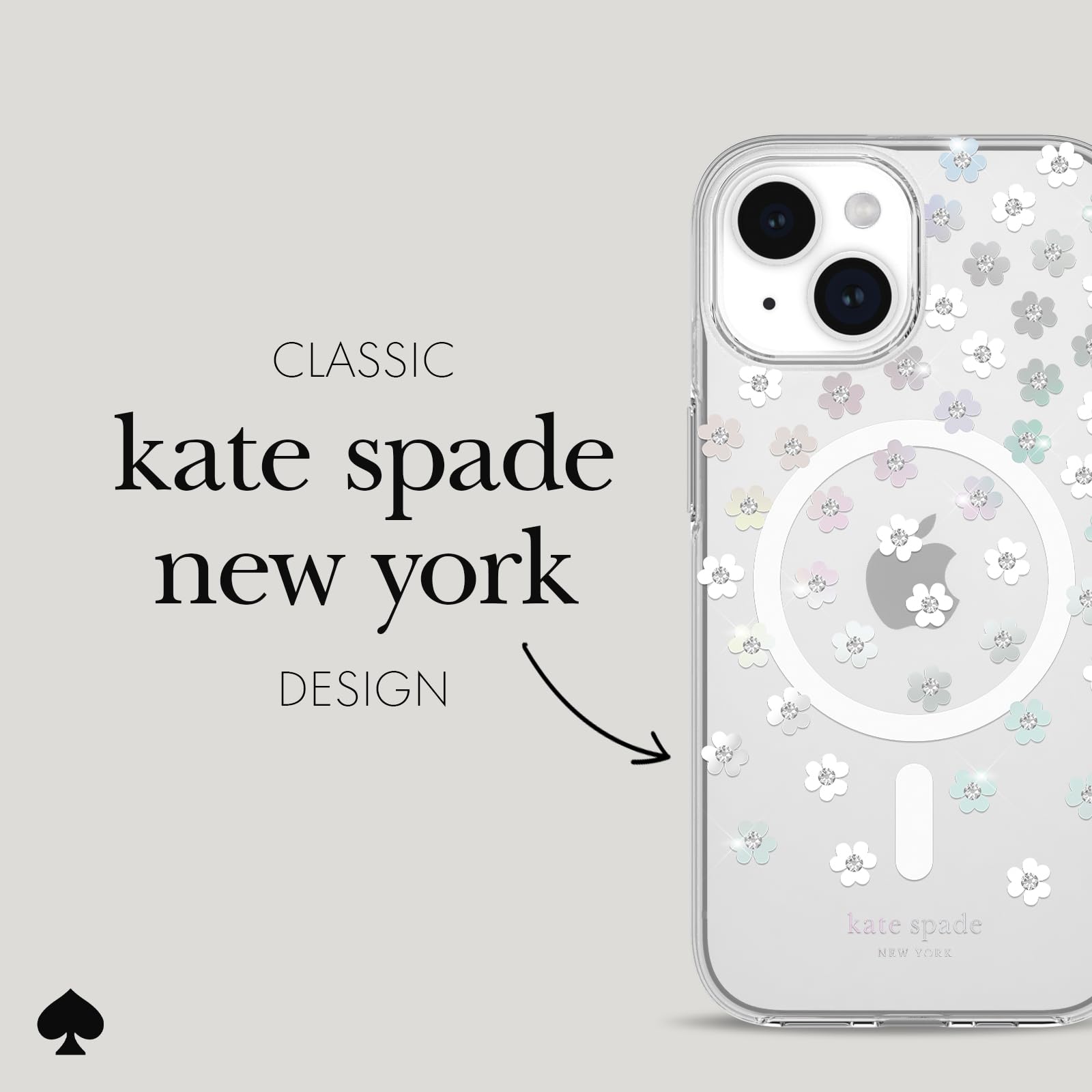 Foto 5 pulgar | Funda De Teléfono Kate Spade New York Scattered Flowers Para Iphone 15/14/13 - Venta Internacional.