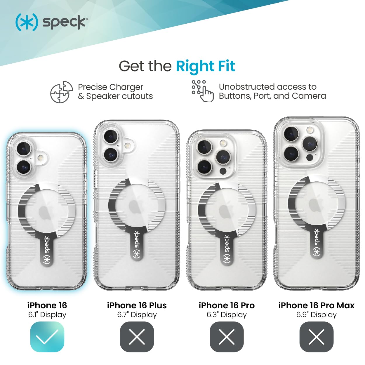 Foto 4 pulgar | Funda Para Teléfono Speck Clear Gemshell Magsafe Iphone 16 - Venta Internacional.
