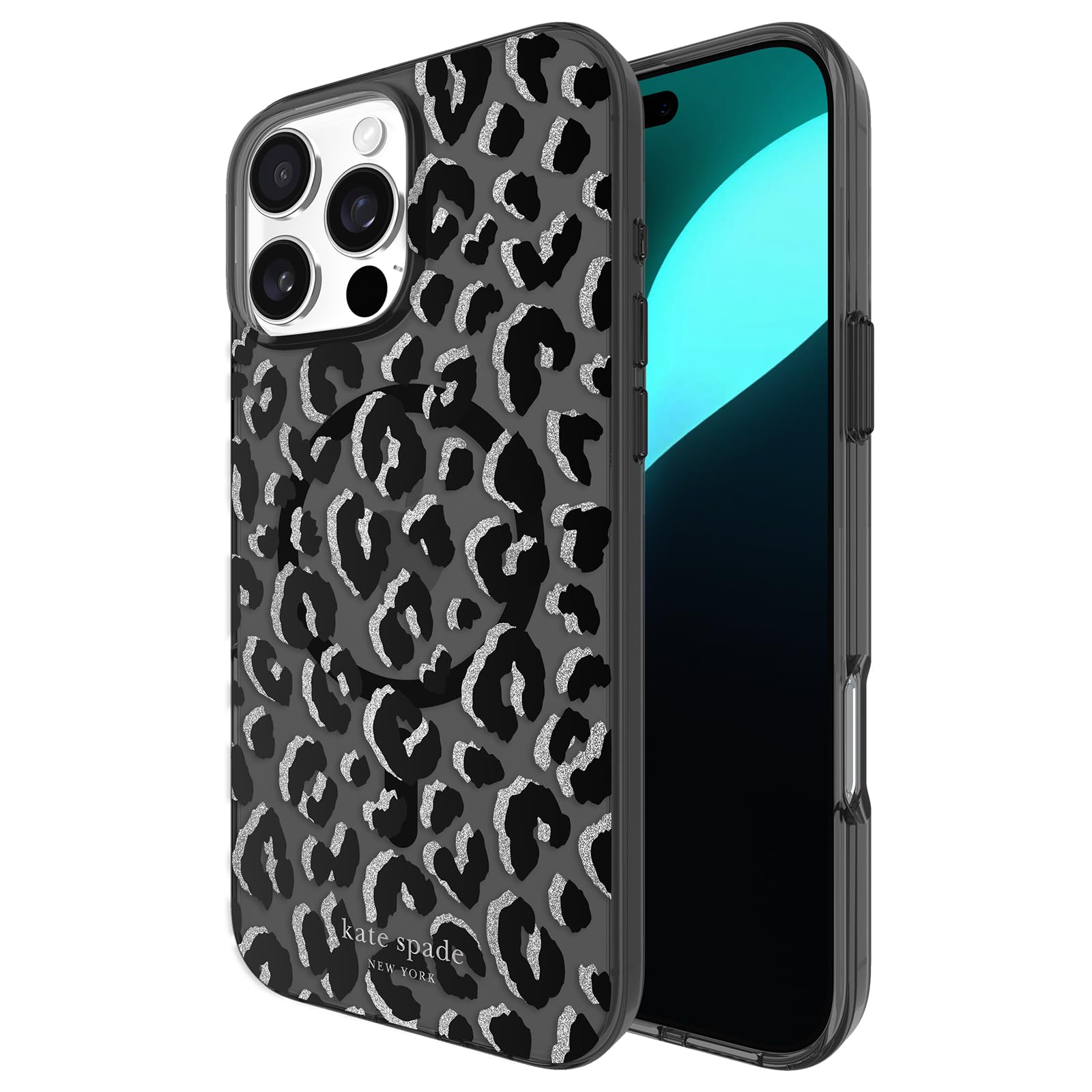 Funda De Teléfono Kate Spade New York City Leopard Black Para Iphone 16 Pro Max - Venta Internacional.