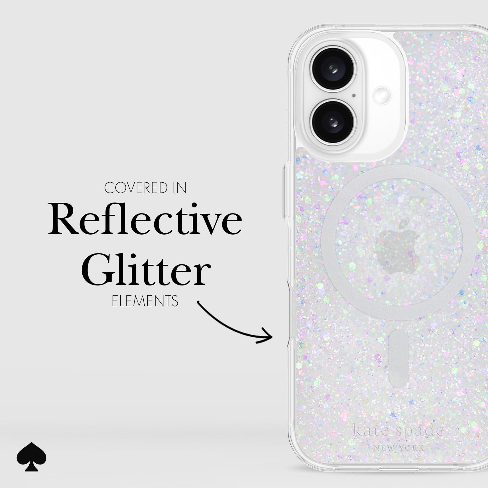 Foto 5 | Funda De Teléfono Kate Spade New York Para Iphone 16, Con Purpurina Gruesa - Venta Internacional.