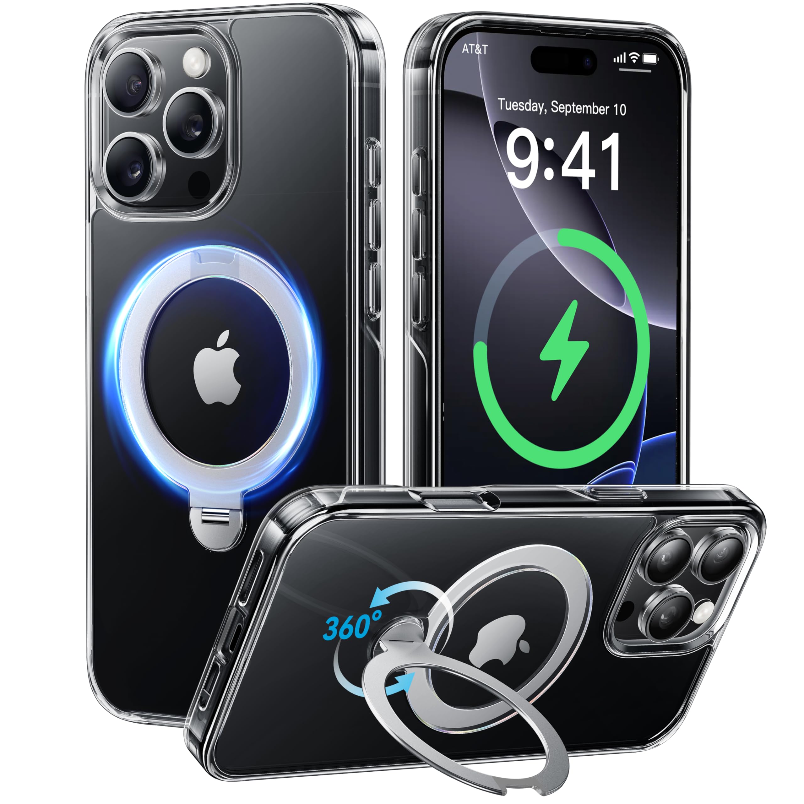 Funda De Teléfono Casekoo Titanium Con Soporte Magnético Giratorio De 360° Para Iphone 16 Pro - Venta Internacional.