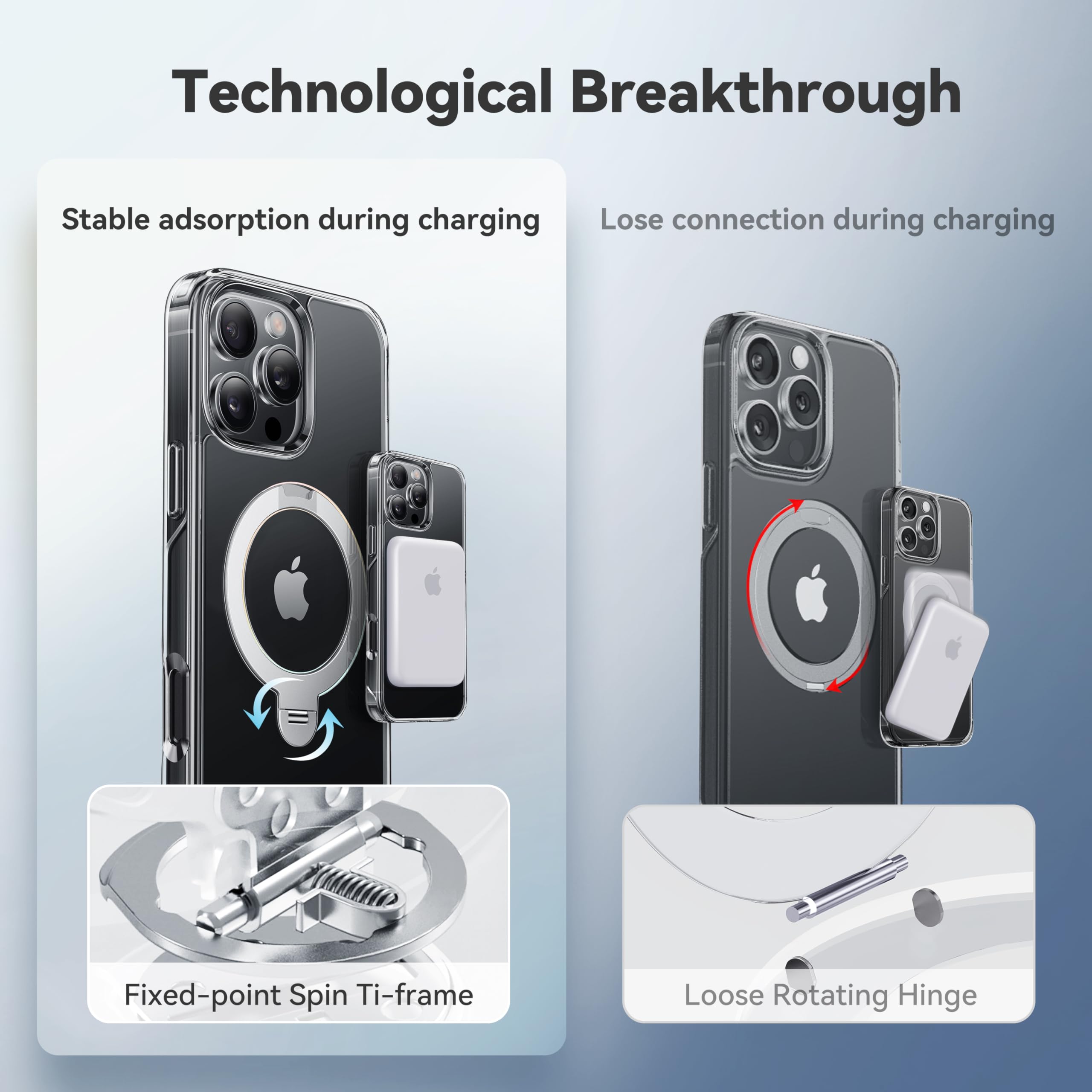 Foto 7 pulgar | Funda De Teléfono Casekoo Titanium Con Soporte Magnético Giratorio De 360° Para Iphone 16 Pro - Venta Internacional.