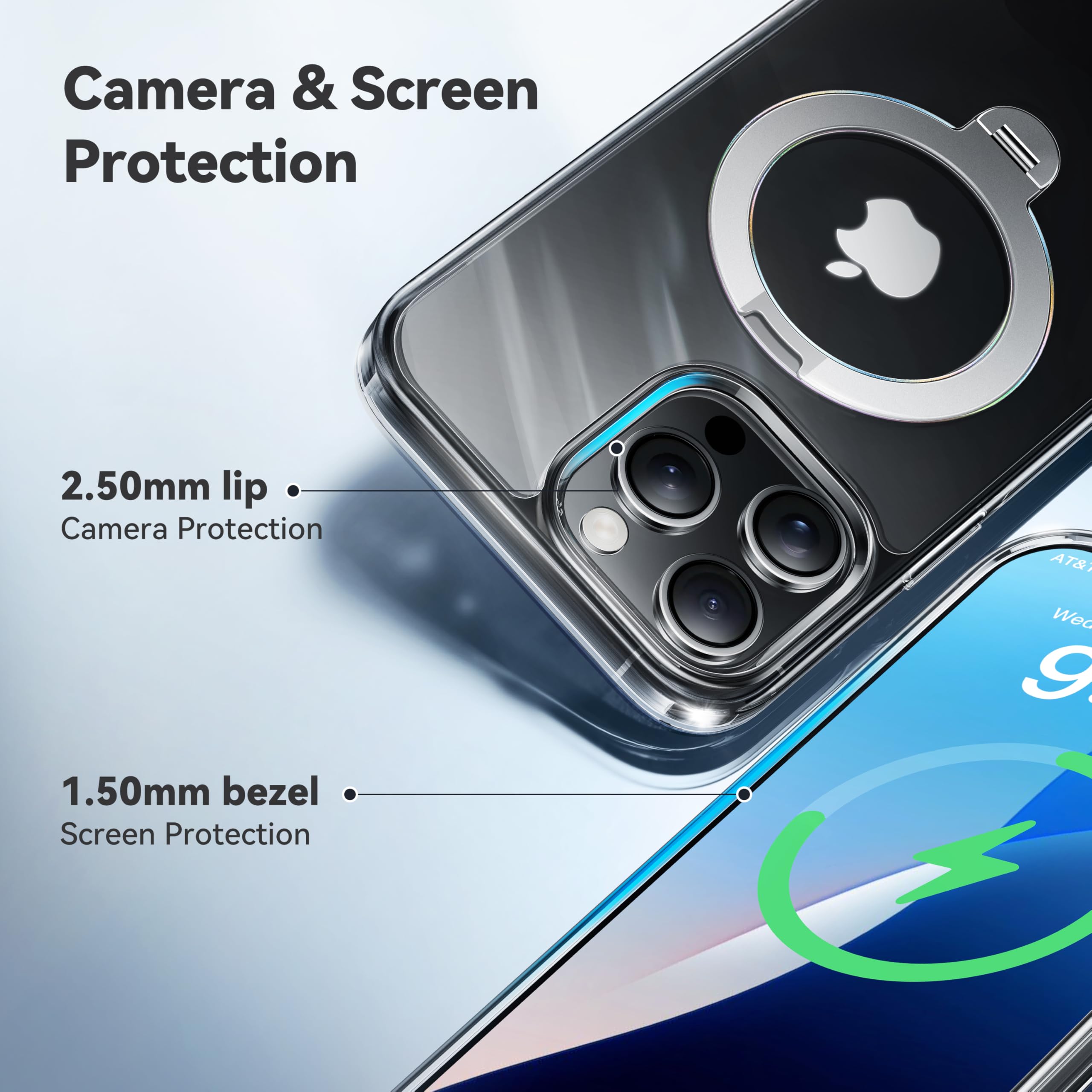 Foto 8 pulgar | Funda De Teléfono Casekoo Titanium Con Soporte Magnético Giratorio De 360° Para Iphone 16 Pro - Venta Internacional.