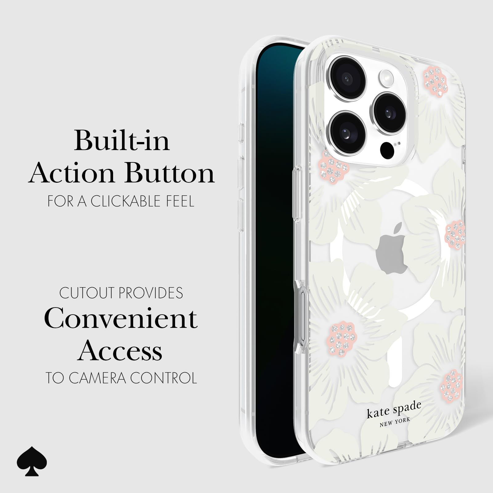 Foto 5 pulgar | Funda De Teléfono Kate Spade New York Hollyhock Cream Floral Para Iphone 16 Pro Con Magsafe - Venta Internacional.