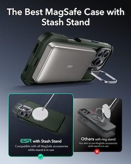 Foto 7 | Funda De Teléfono Esr Para Iphone 16 Pro Max Con Soporte Green Cyber Series - Venta Internacional.