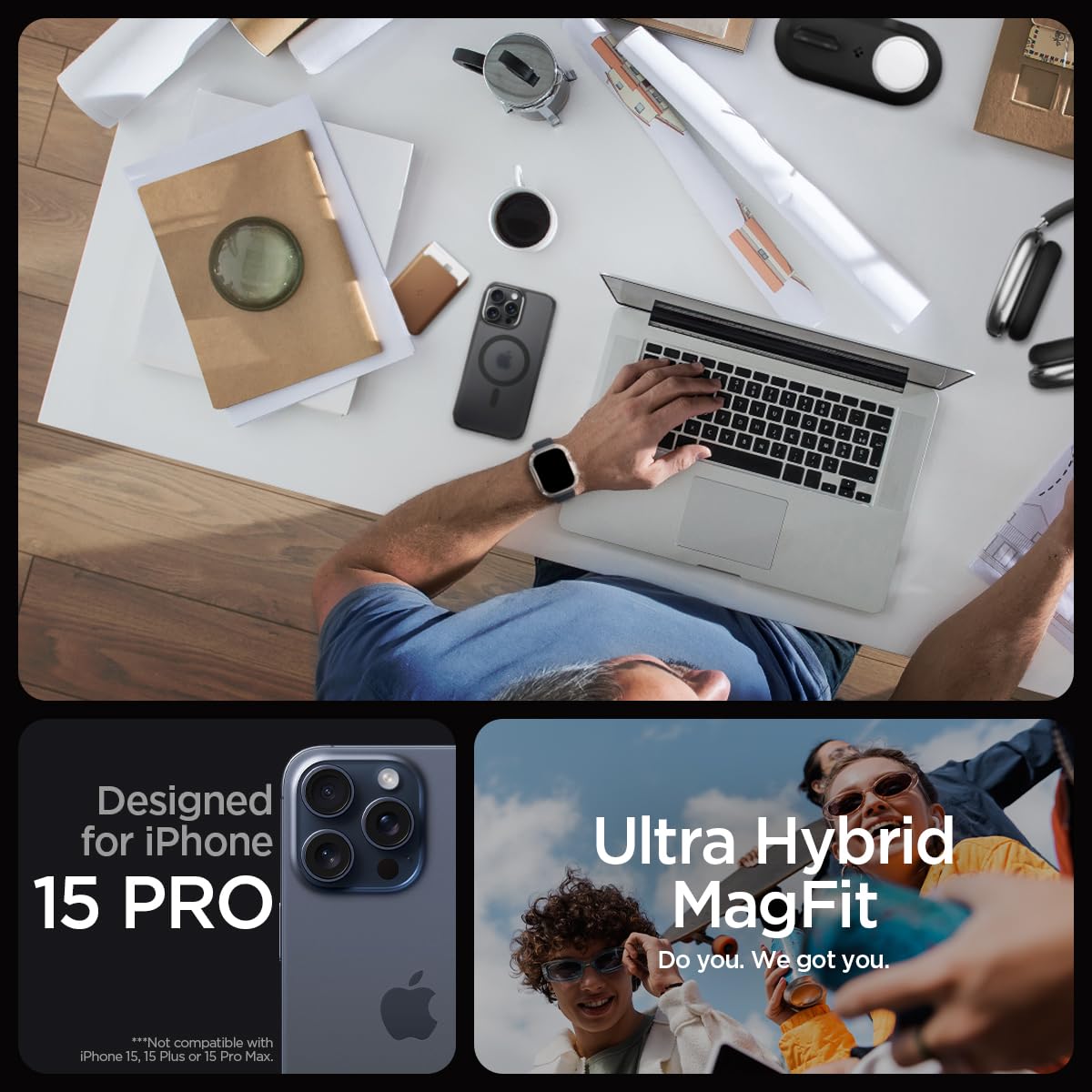 Foto 3 pulgar | Funda Spigen Ultra Hybrid Magfit Para El Iphone 15 Pro (2023) - Venta Internacional.