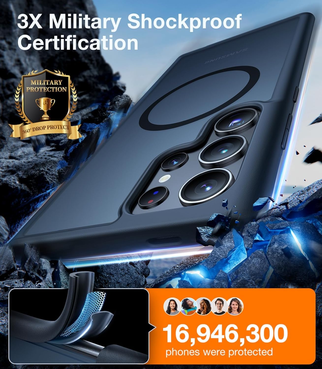 Foto 3 pulgar | Funda De Teléfono Torras Magnetic Guardian Para Samsung Galaxy S23 Ultra - Venta Internacional.