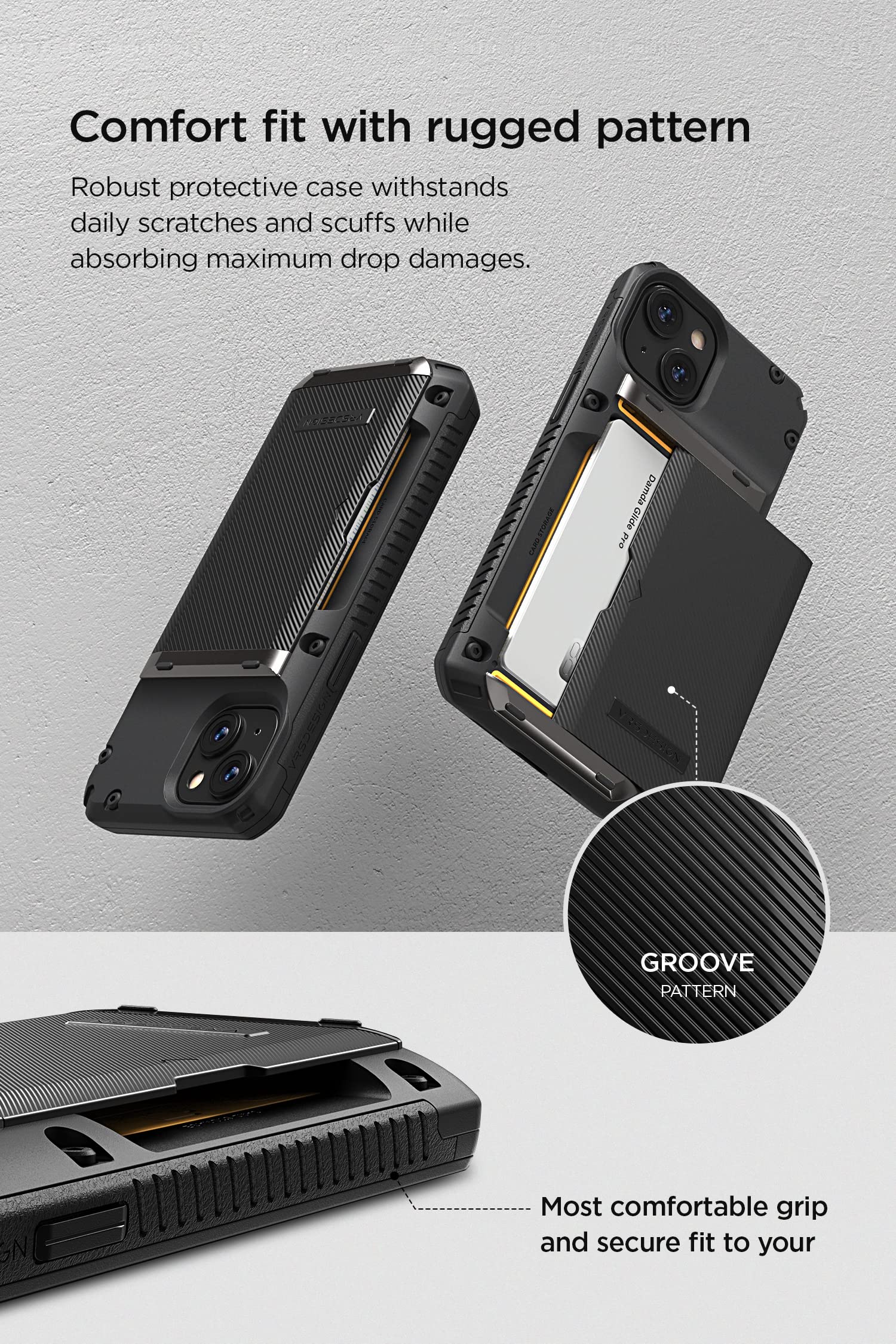 Foto 3 pulgar | Funda De Teléfono Vrs Design Damda Glide Pro Para Iphone 14 Groove Black - Venta Internacional.
