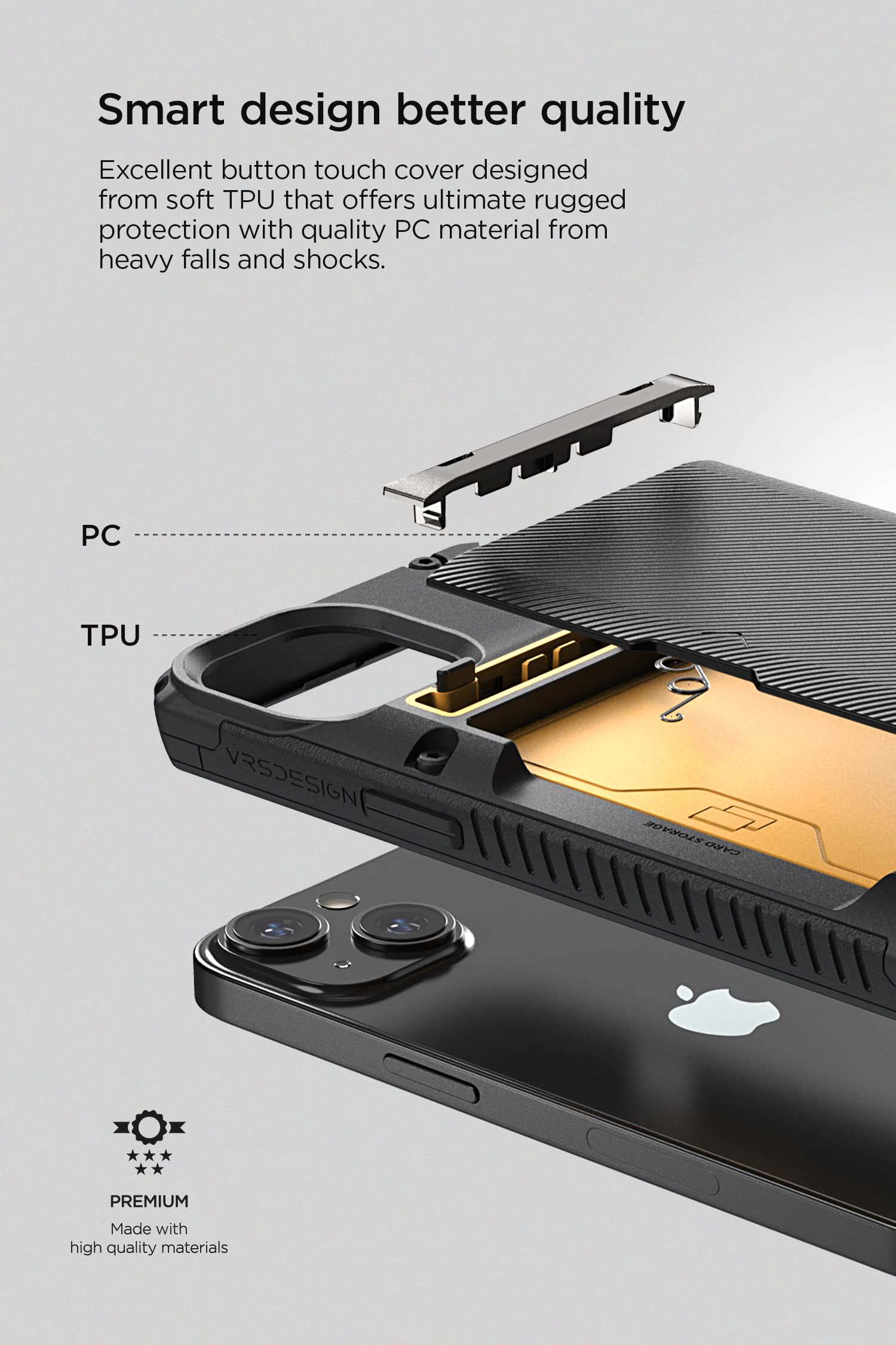Foto 5 pulgar | Funda De Teléfono Vrs Design Damda Glide Pro Para Iphone 14 Groove Black - Venta Internacional.