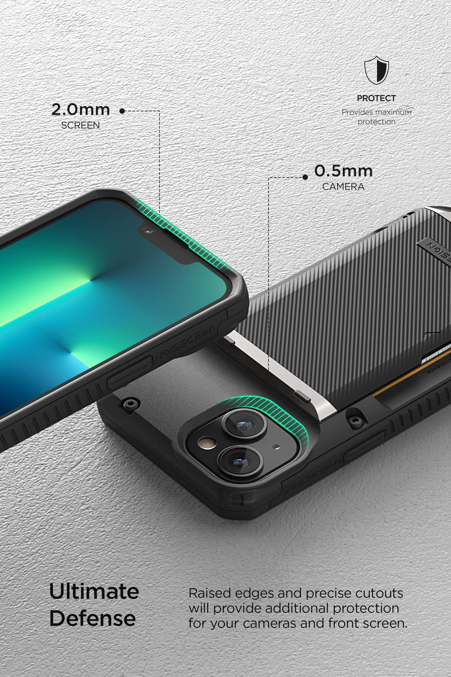 Foto 6 pulgar | Funda De Teléfono Vrs Design Damda Glide Pro Para Iphone 14 Groove Black - Venta Internacional.