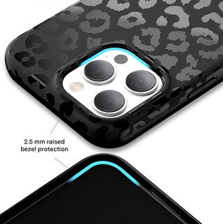 Foto 4 | Funda De Terciopelo Con Estampado De Leopardo Y Guepardo Negro Para Iphone 15 Pro Max - Venta Internacional.