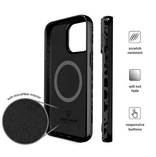 Foto 6 | Funda De Terciopelo Con Estampado De Leopardo Y Guepardo Negro Para Iphone 15 Pro Max - Venta Internacional.