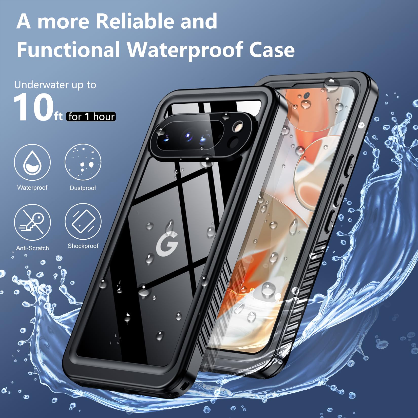 Foto 3 pulgar | Funda Impermeable Spidercase Para Google Pixel 9 Pro Xl Negra - Venta Internacional.