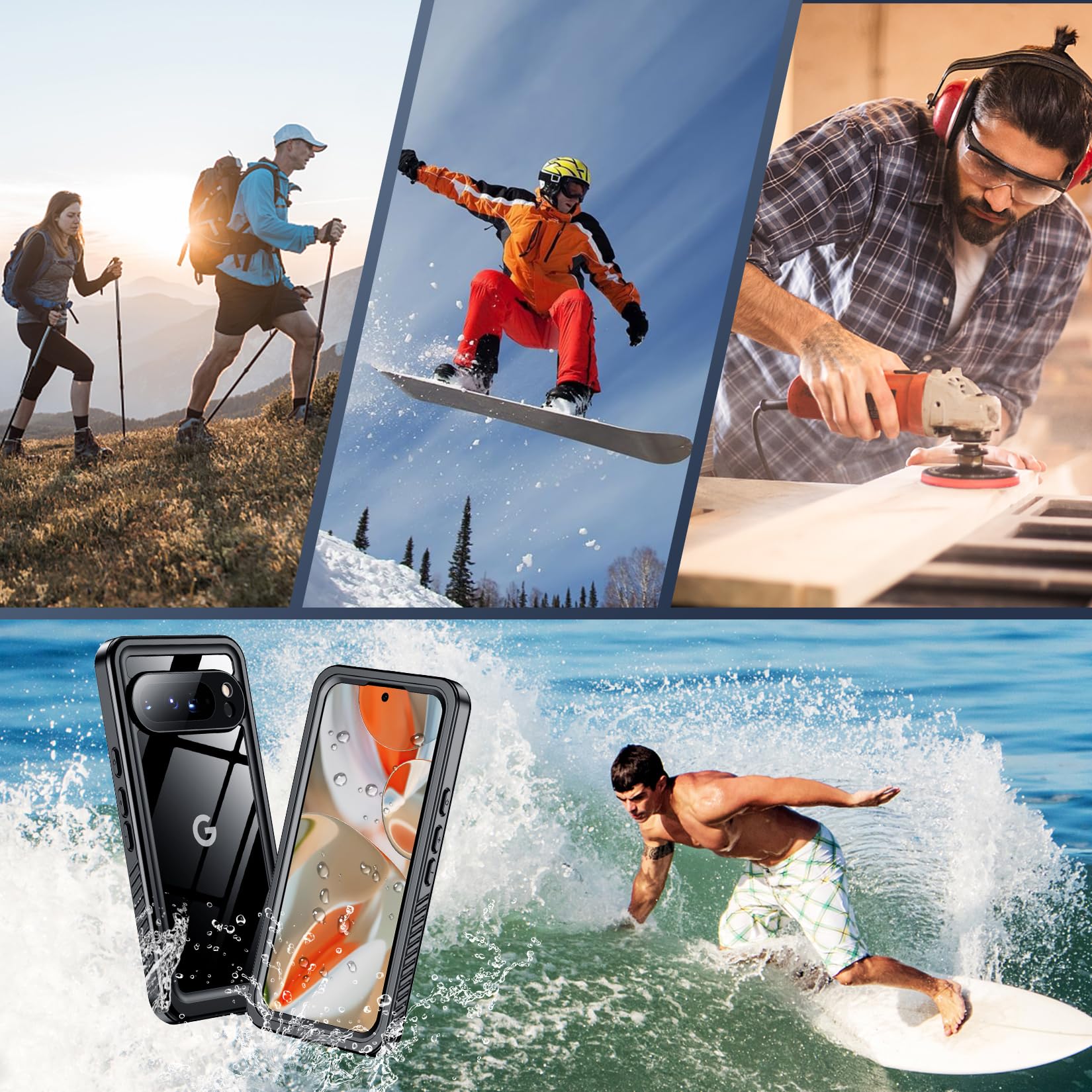 Foto 7 | Funda Impermeable Spidercase Para Google Pixel 9 Pro Xl Negra - Venta Internacional.