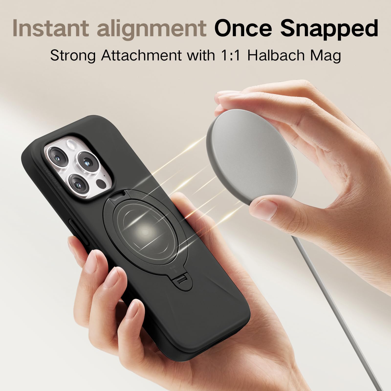 Foto 5 pulgar | Funda De Teléfono Torras Ostand Spin Para Iphone 16 Pro Max Negra - Venta Internacional.