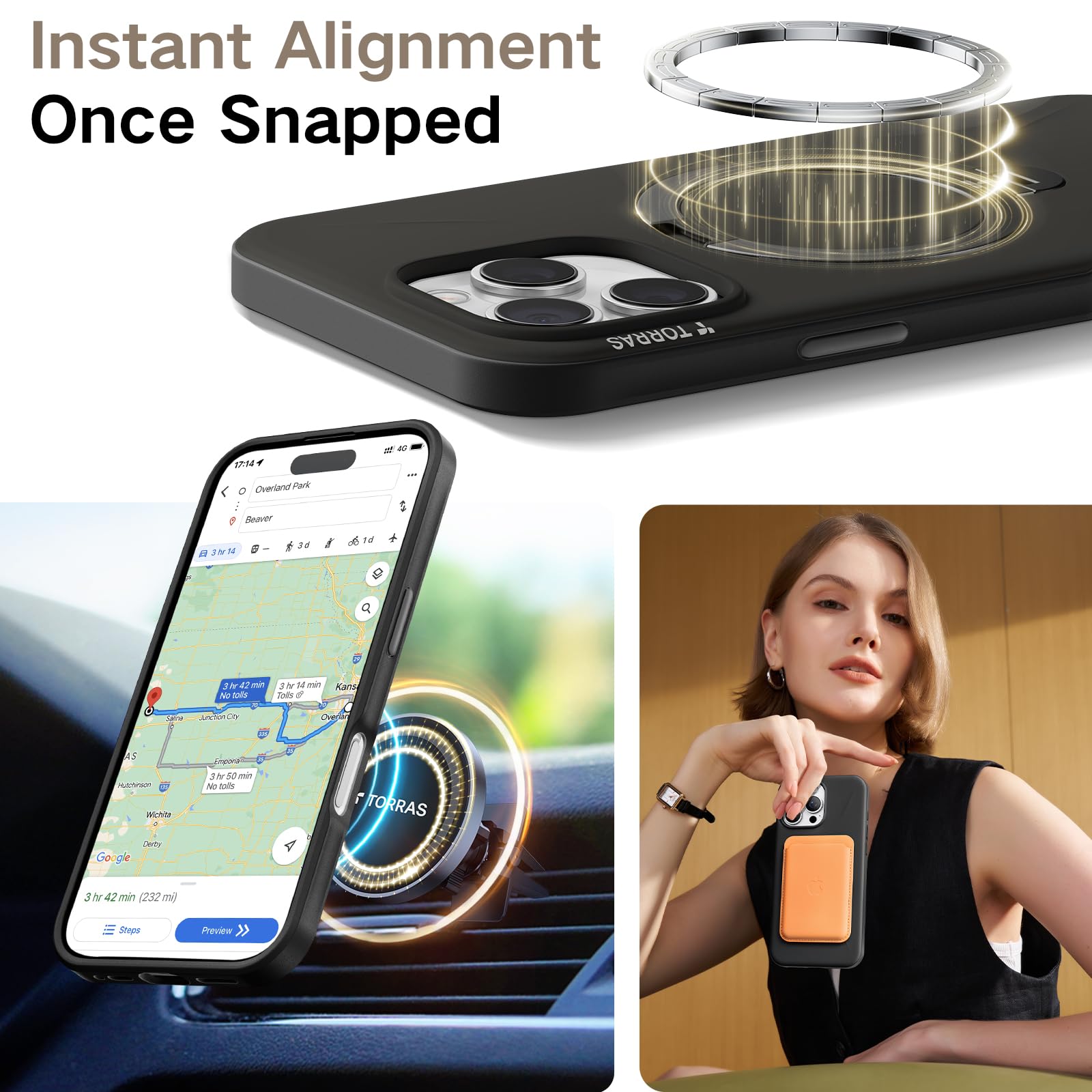 Foto 6 pulgar | Funda De Teléfono Torras Ostand Spin Para Iphone 16 Pro Max Negra - Venta Internacional.