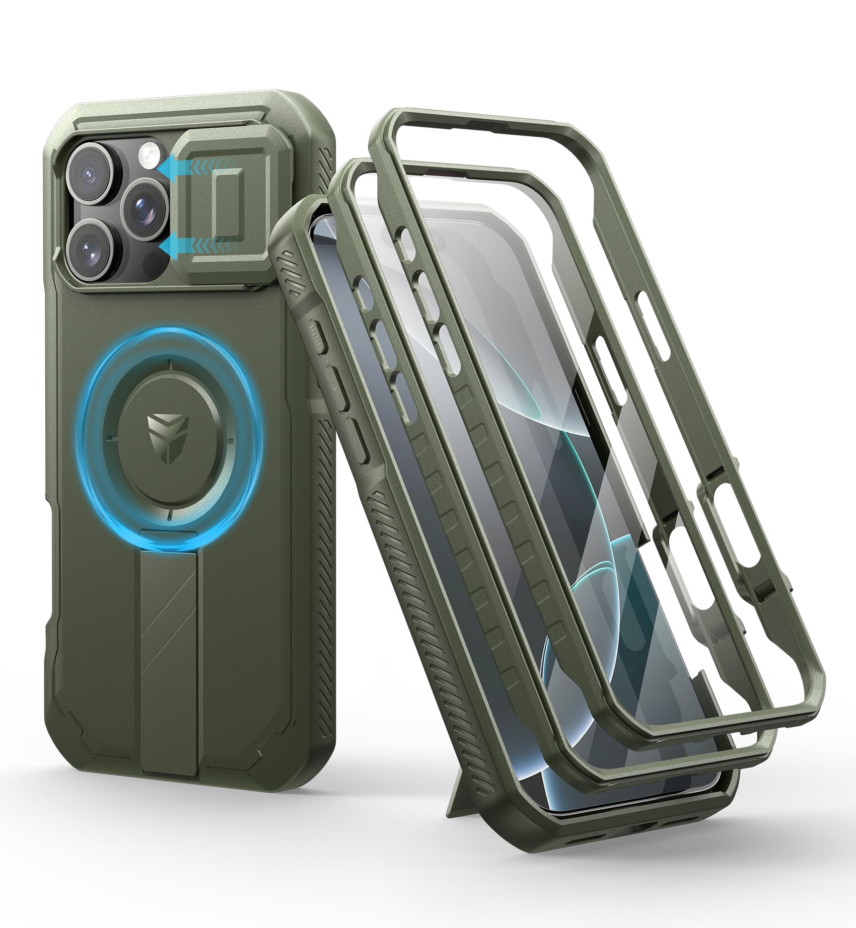 Foto 2 pulgar | Funda Dexnor Para Iphone 16 Pro Max Con Cámara Deslizante, Color Verde Militar - Venta Internacional.