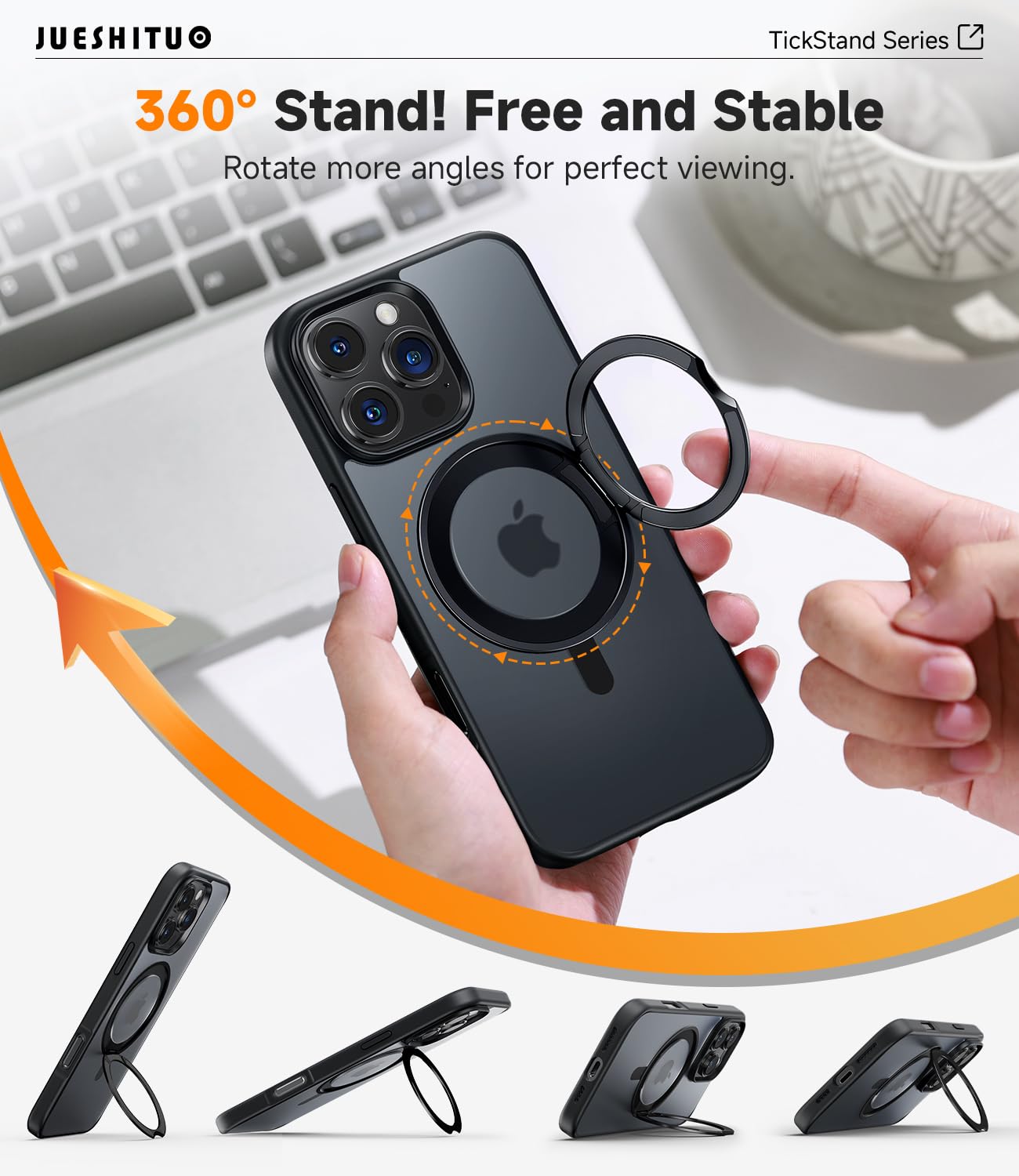Foto 4 pulgar | Funda De Teléfono Jueshituo 3 En 1 Para Iphone 16 Pro Max Con Accesorios - Venta Internacional.