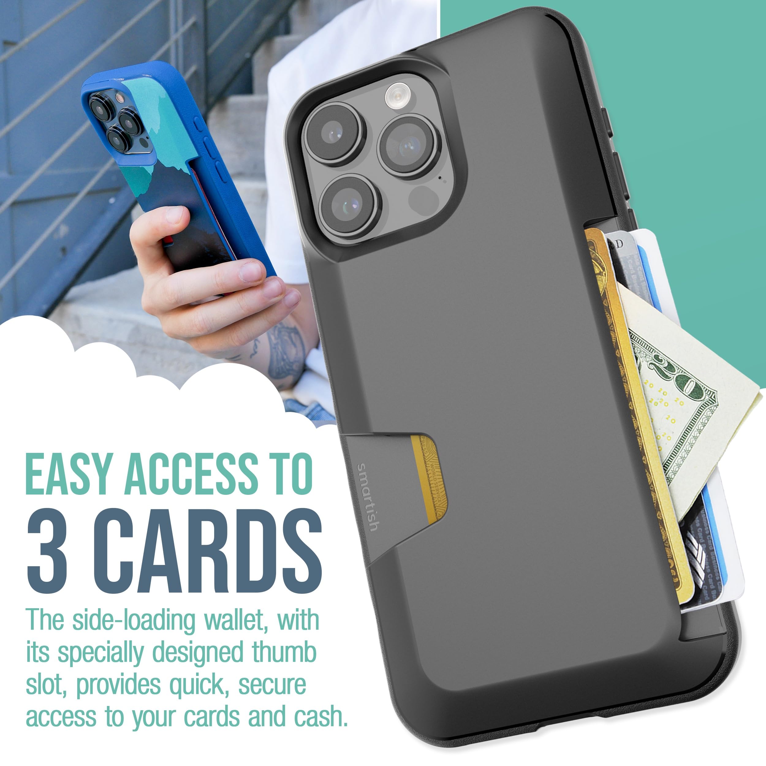 Foto 2 | Funda Tipo Cartera Smartish Para Iphone 15 Pro Max Wallet Slayer Vol. 1 - Venta Internacional.