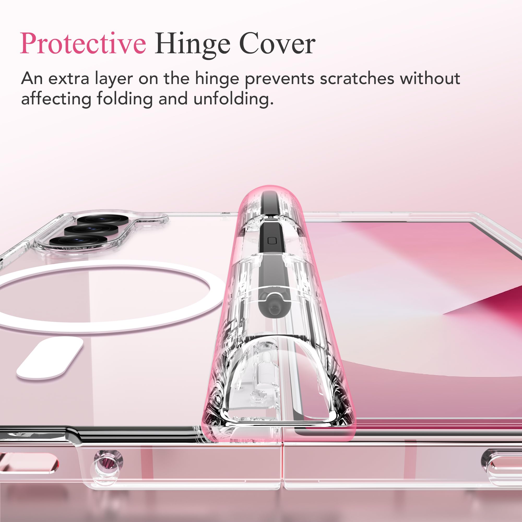 Foto 6 pulgar | Funda De Teléfono Mobosi Magnética Con Pliegue En Z, 6 Con Soporte Para Bolígrafos S, Transparente - Venta Internaci