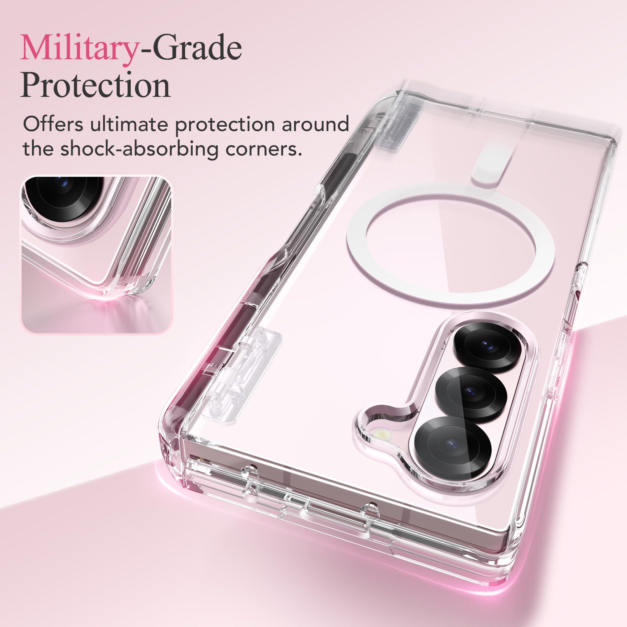 Foto 8 pulgar | Funda De Teléfono Mobosi Magnética Con Pliegue En Z, 6 Con Soporte Para Bolígrafos S, Transparente - Venta Internaci