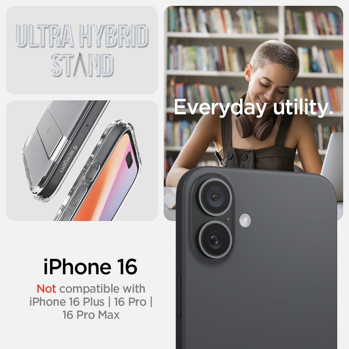Foto 3 pulgar | Funda Spigen Ultra Hybrid S Magfit Para Iphone 16 Con Soporte - Venta Internacional.