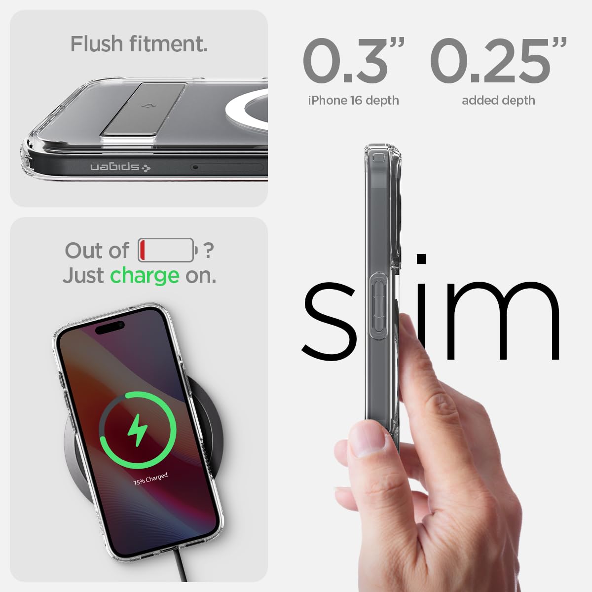 Foto 7 pulgar | Funda Spigen Ultra Hybrid S Magfit Para Iphone 16 Con Soporte - Venta Internacional.