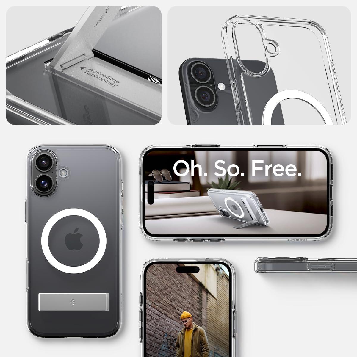 Foto 8 pulgar | Funda Spigen Ultra Hybrid S Magfit Para Iphone 16 Con Soporte - Venta Internacional.