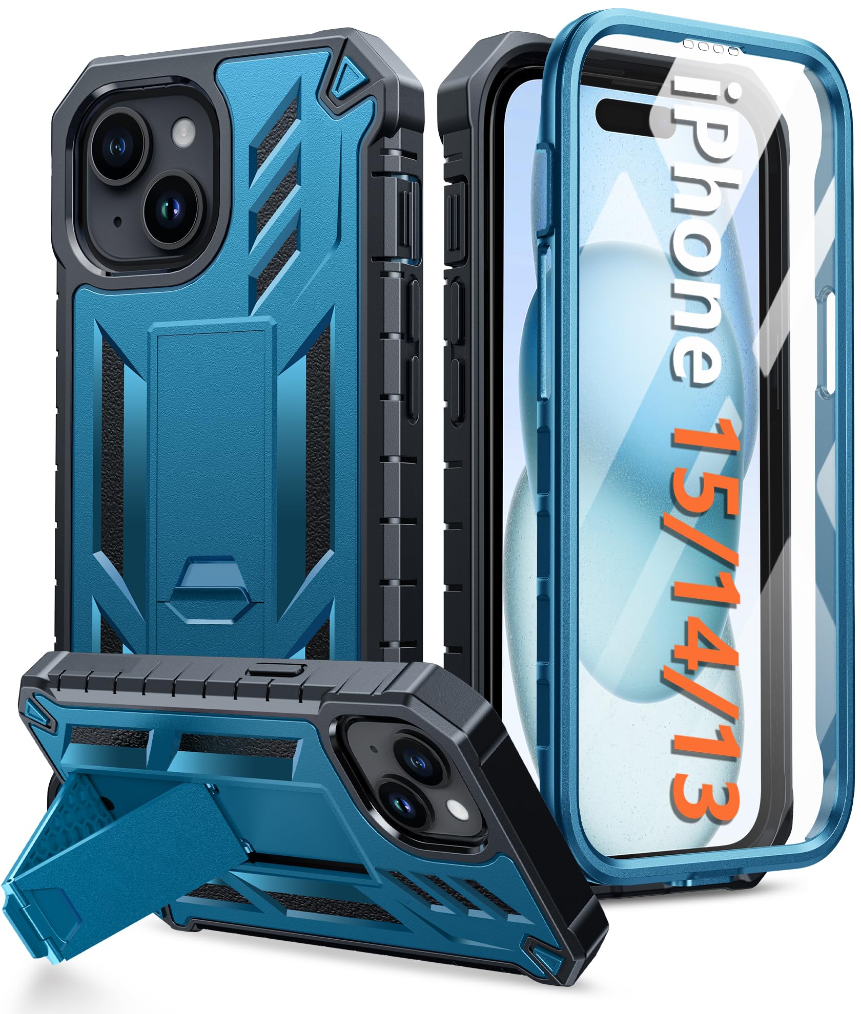 Foto 1 | Funda De Teléfono Fntcase Para Iphone 15, Color Azul De Grado Militar De 6.1 Pulgadas - Venta Internacional.
