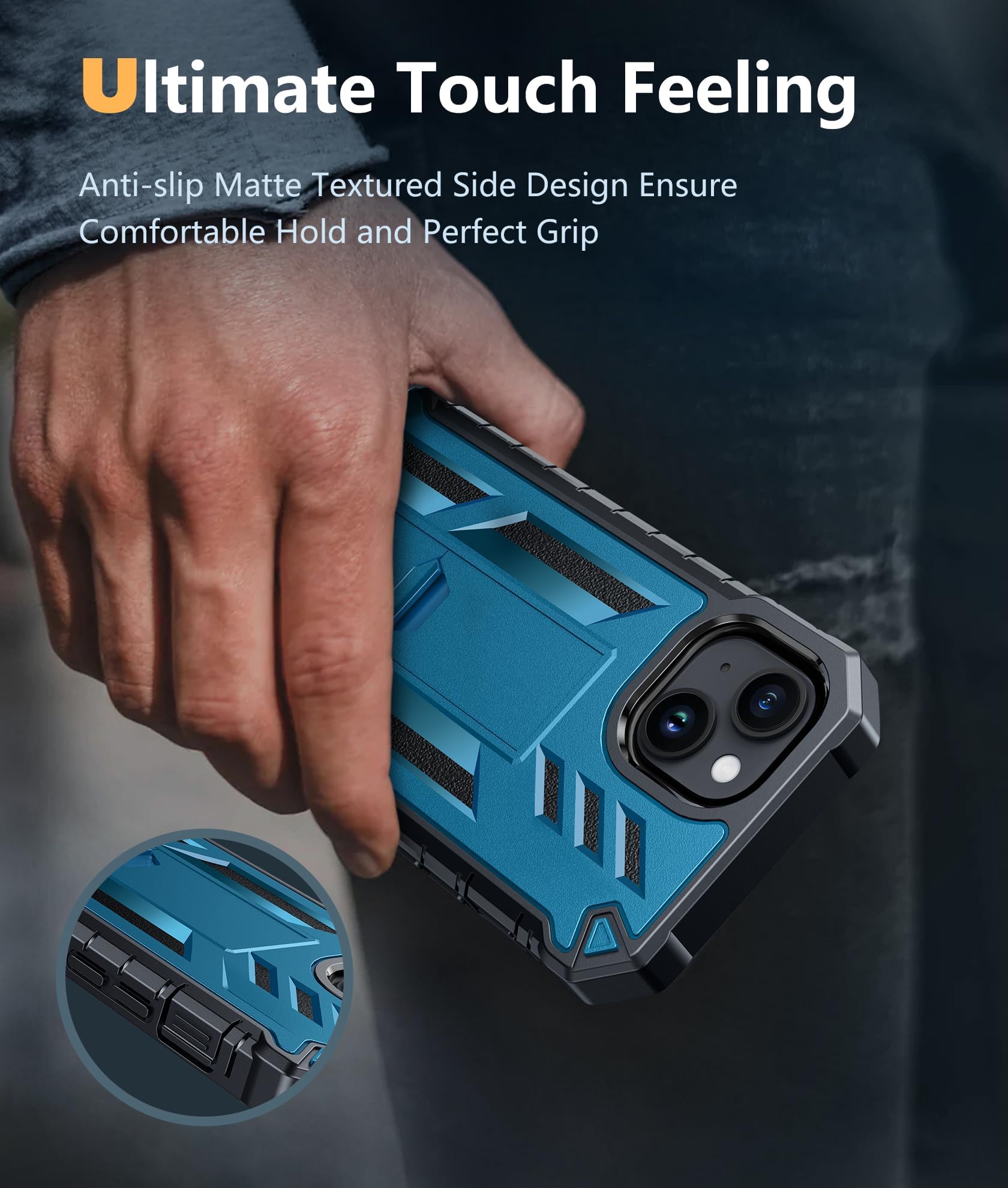 Foto 7 | Funda De Teléfono Fntcase Para Iphone 15, Color Azul De Grado Militar De 6.1 Pulgadas - Venta Internacional.