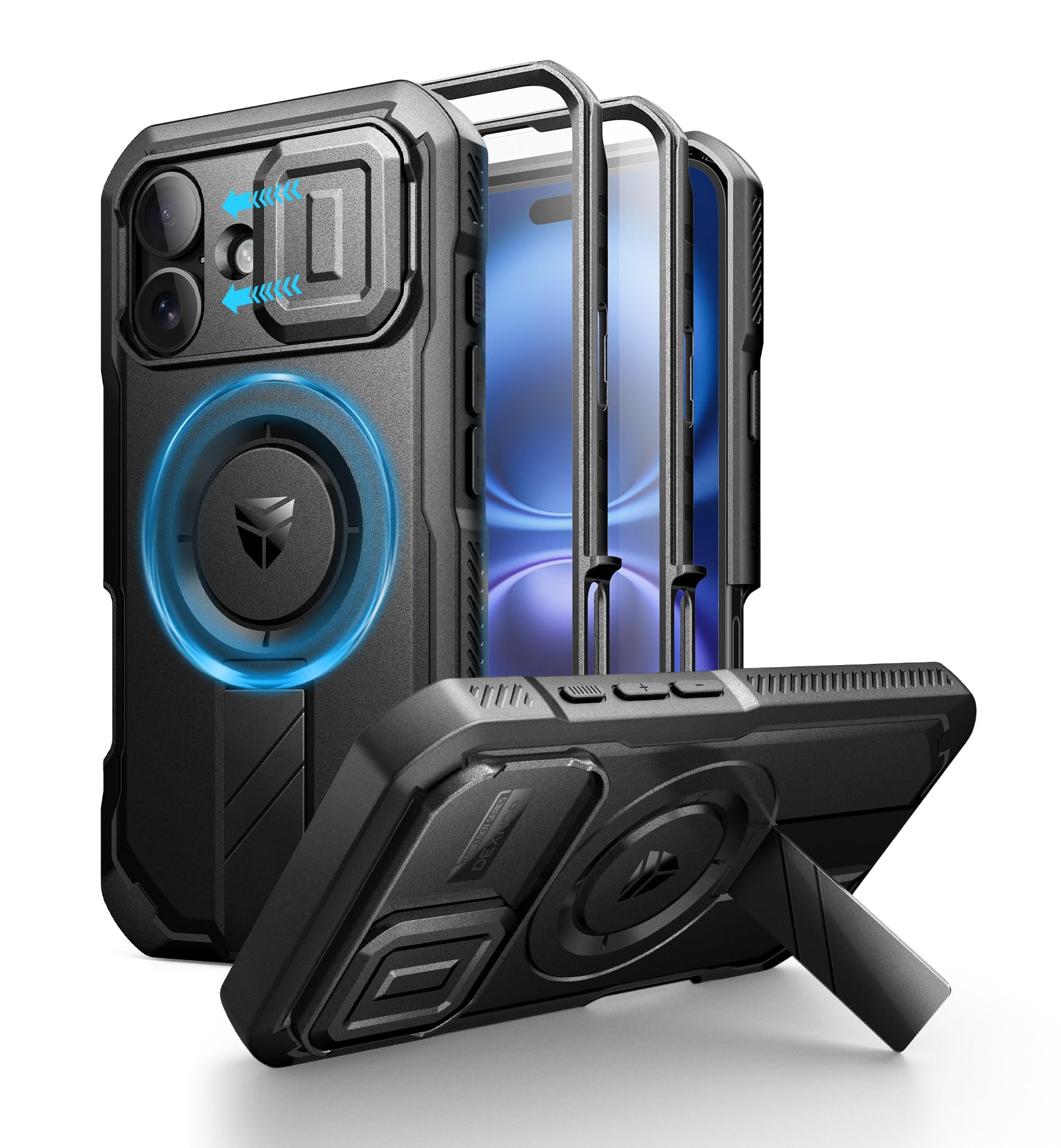 Foto 2 pulgar | Funda Dexnor Para Iphone 16 Con Cámara Deslizante Y Soporte - Venta Internacional.