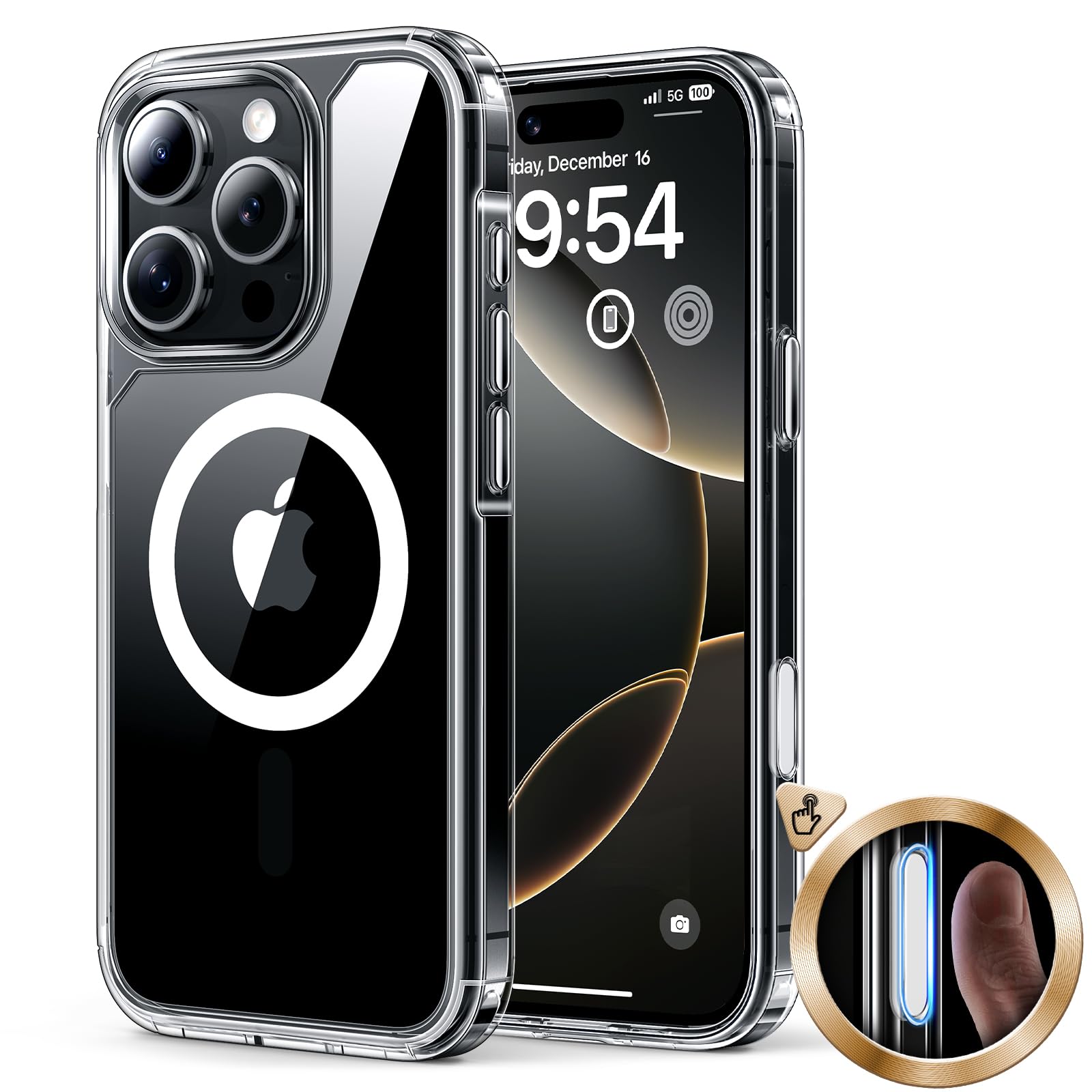 Funda De Teléfono Tauri Para Iphone 16 Pro Con Control De Cámara Transparente - Venta Internacional.