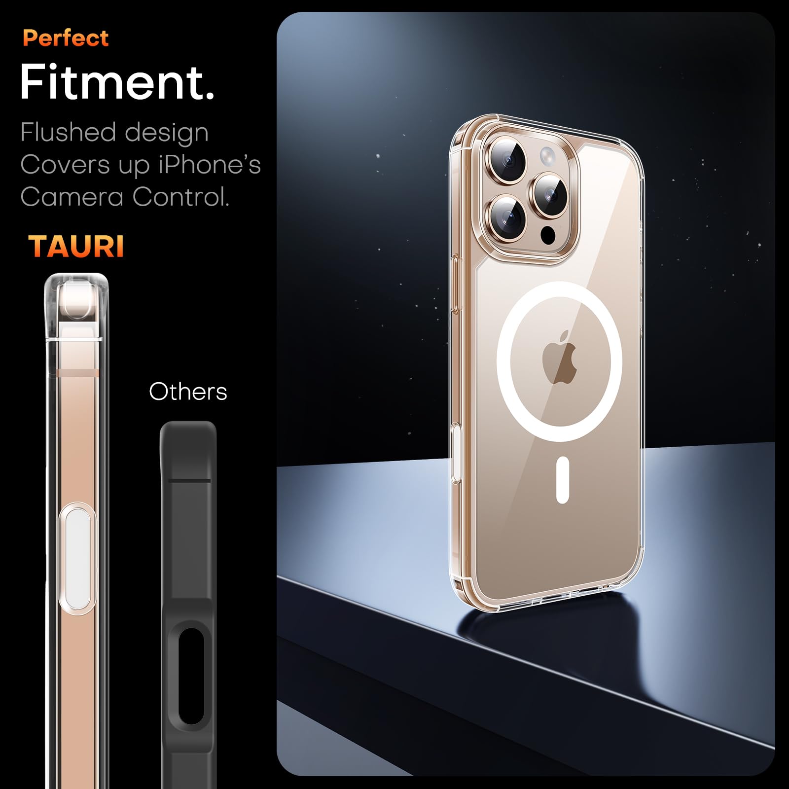 Foto 4 pulgar | Funda De Teléfono Tauri Para Iphone 16 Pro Con Control De Cámara Transparente - Venta Internacional.