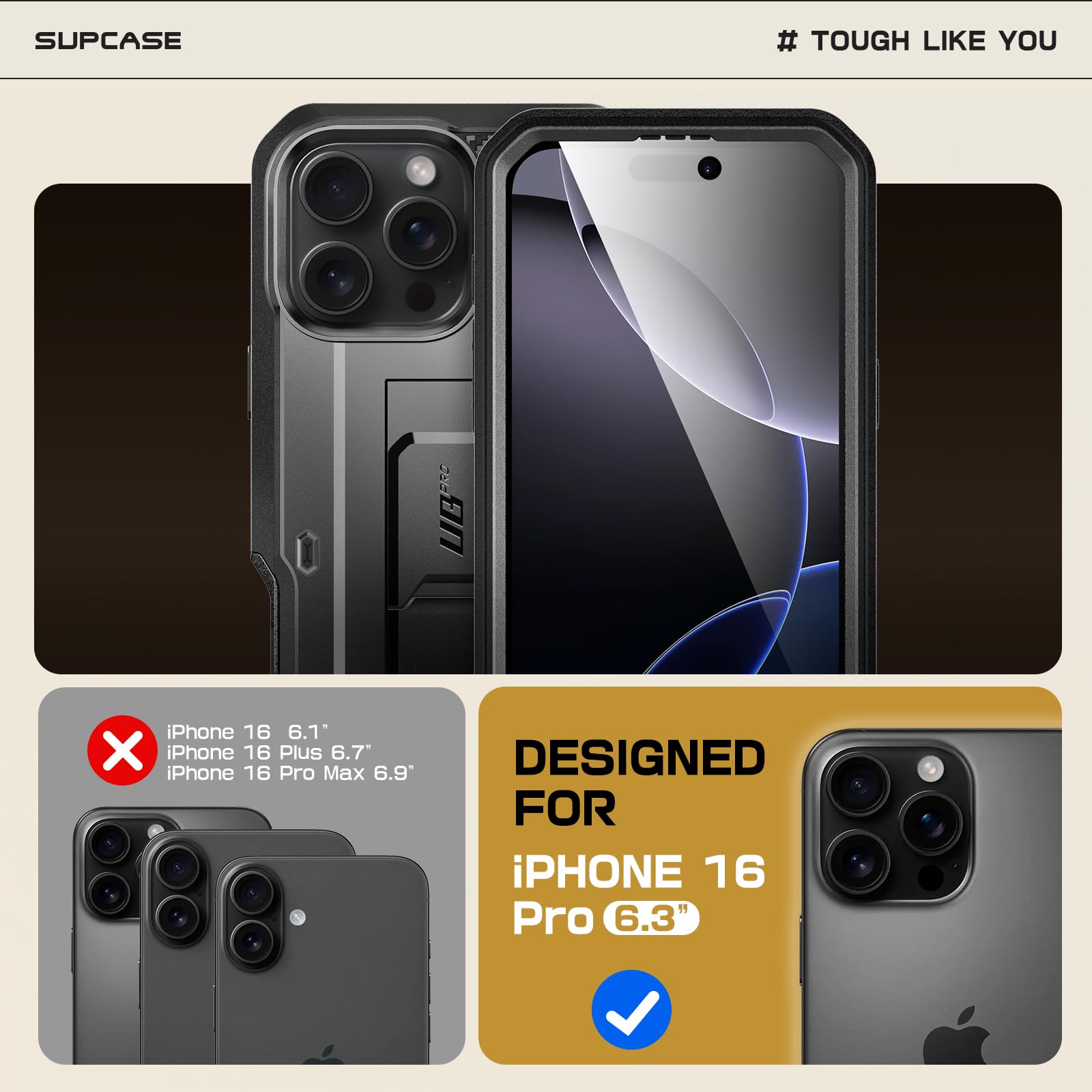 Foto 3 pulgar | Funda Para Teléfono Supcase Unicorn Beetle Pro Para Iphone 16 Pro De 6.3 Pulgadas - Venta Internacional.
