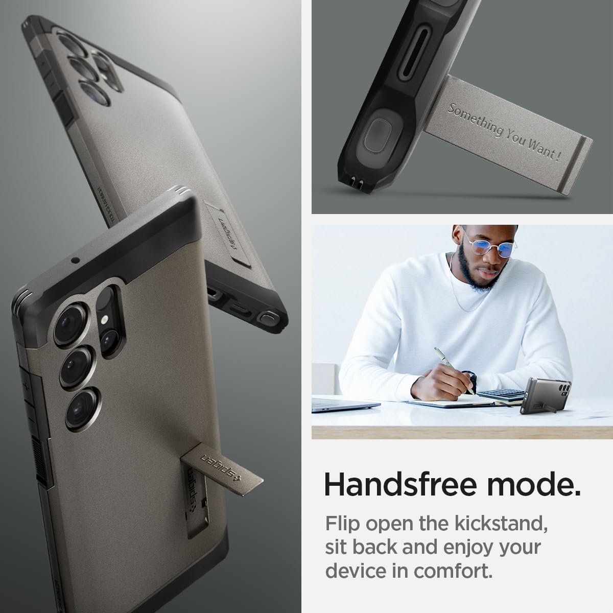 Foto 6 pulgar | Funda Spigen Tough Armor Para Galaxy S24 Ultra Con Soporte - Venta Internacional.