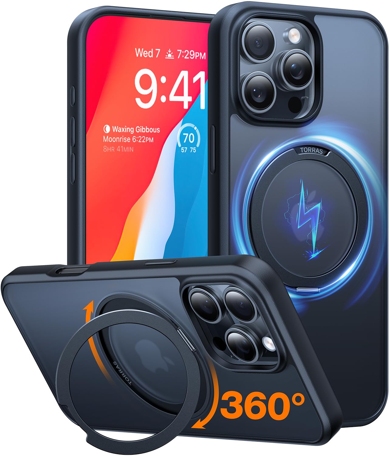 Foto 2 pulgar | Funda Para Teléfono Torras Mejorada Con Anillo Magnético Giratorio De 360° Para Iphone 16 Pro Max - Venta Internacion
