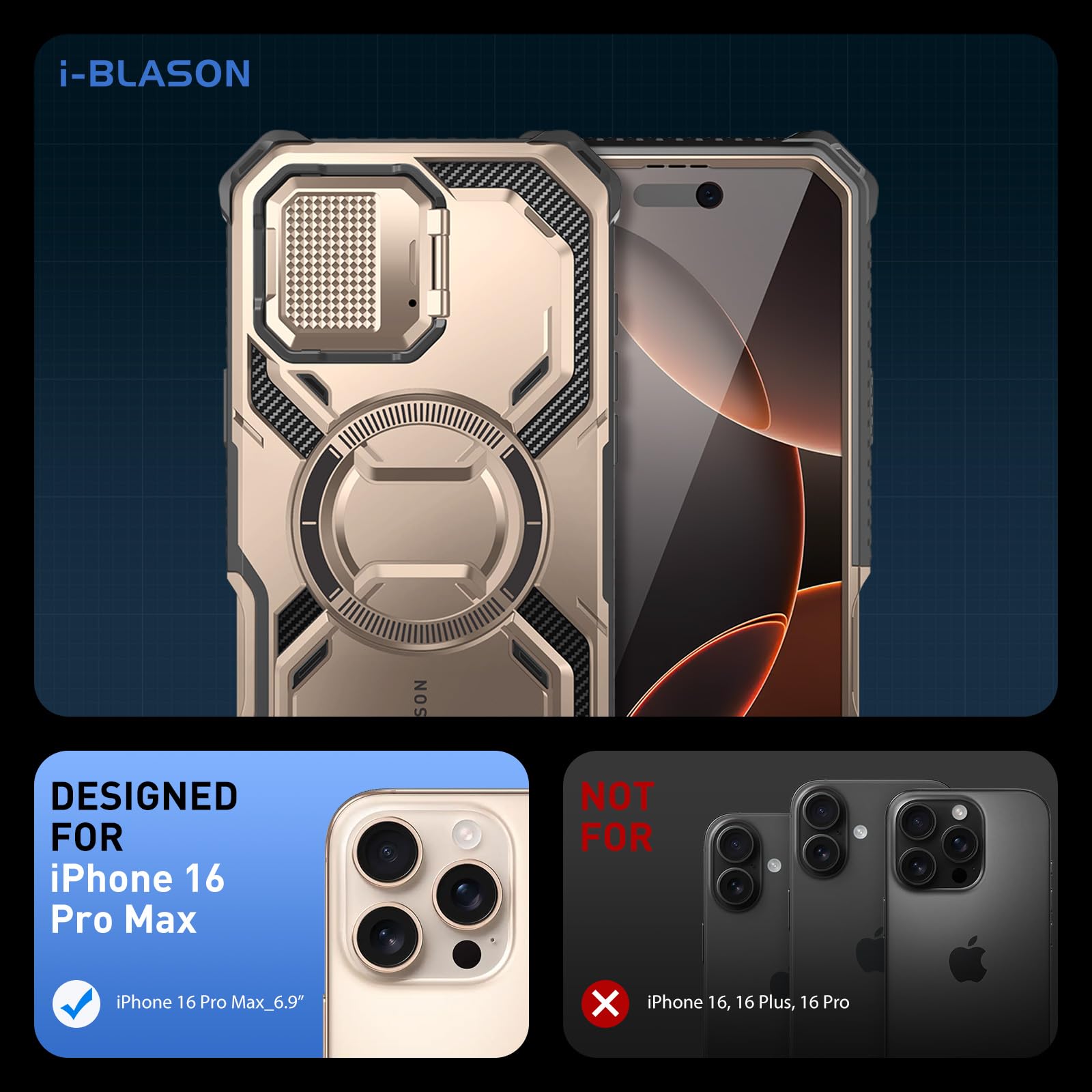 Foto 3 pulgar | Funda De Teléfono I-blason Armorbox Para Iphone 16 Pro Max Con Magsafe - Venta Internacional.