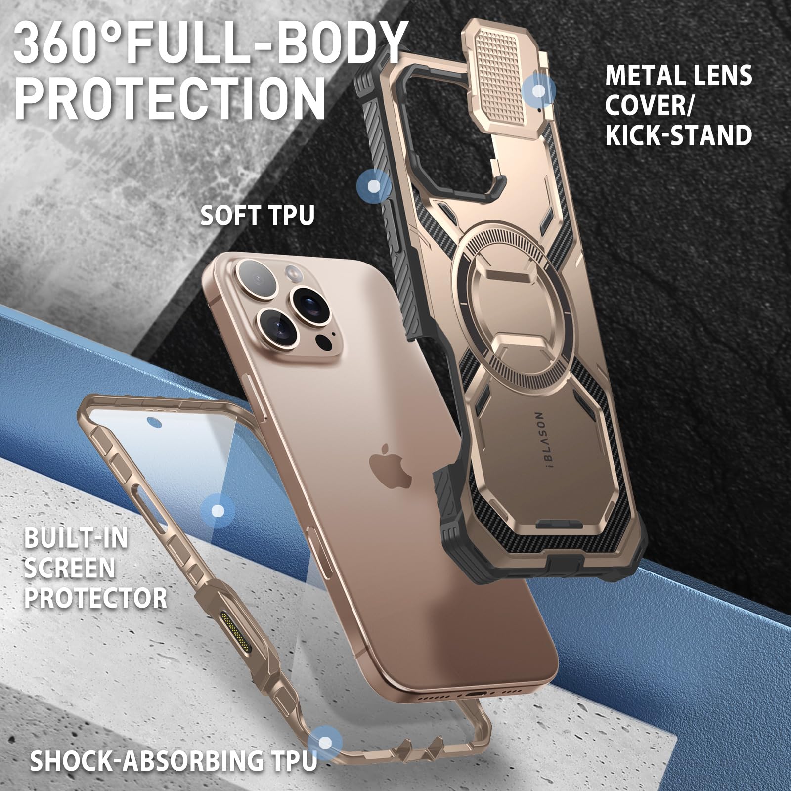 Foto 5 pulgar | Funda De Teléfono I-blason Armorbox Para Iphone 16 Pro Max Con Magsafe - Venta Internacional.