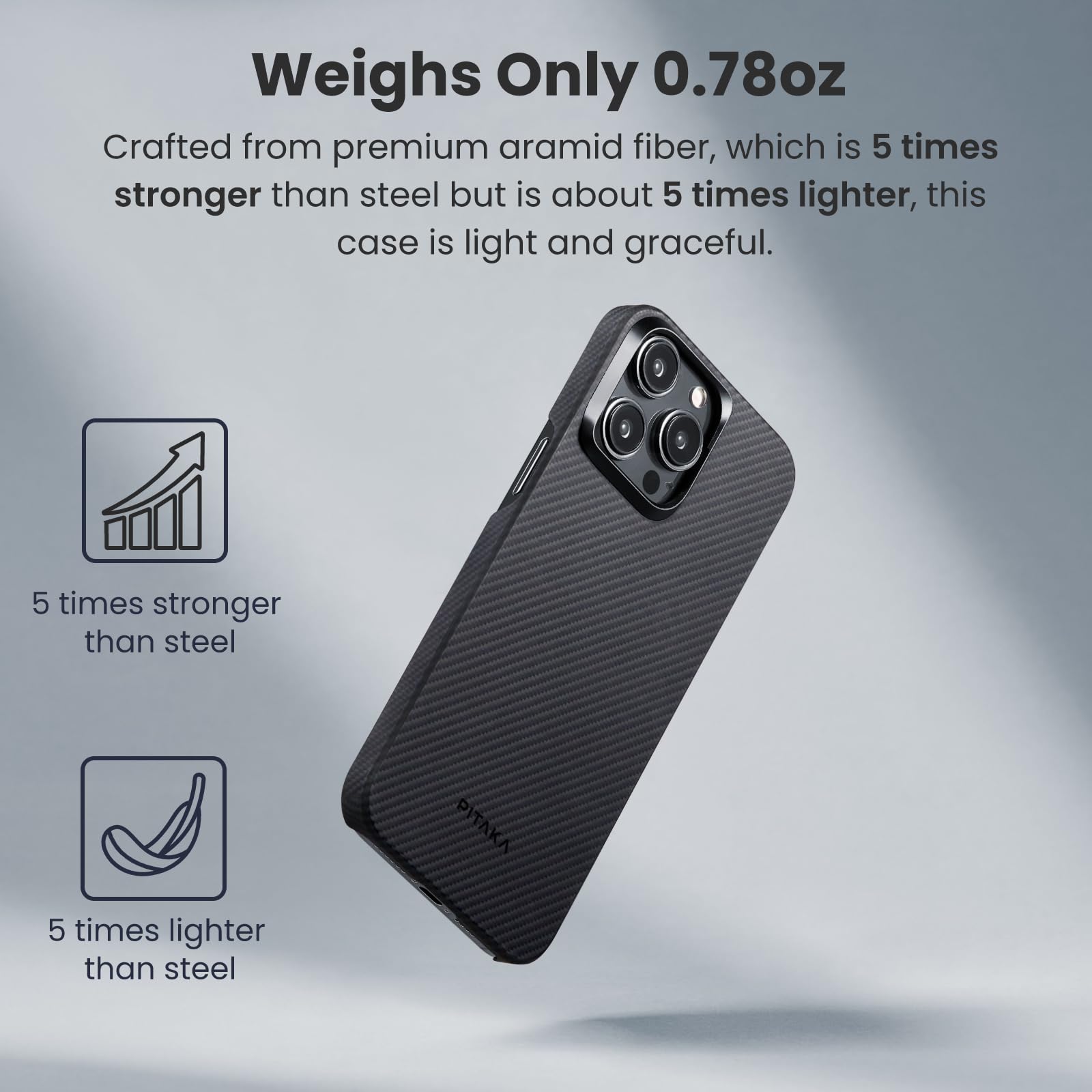 Foto 3 pulgar | Funda Pitaka Magez Case 4 Para Iphone 15 Pro Max De 6.7 Pulgadas, Negro/gris - Venta Internacional.