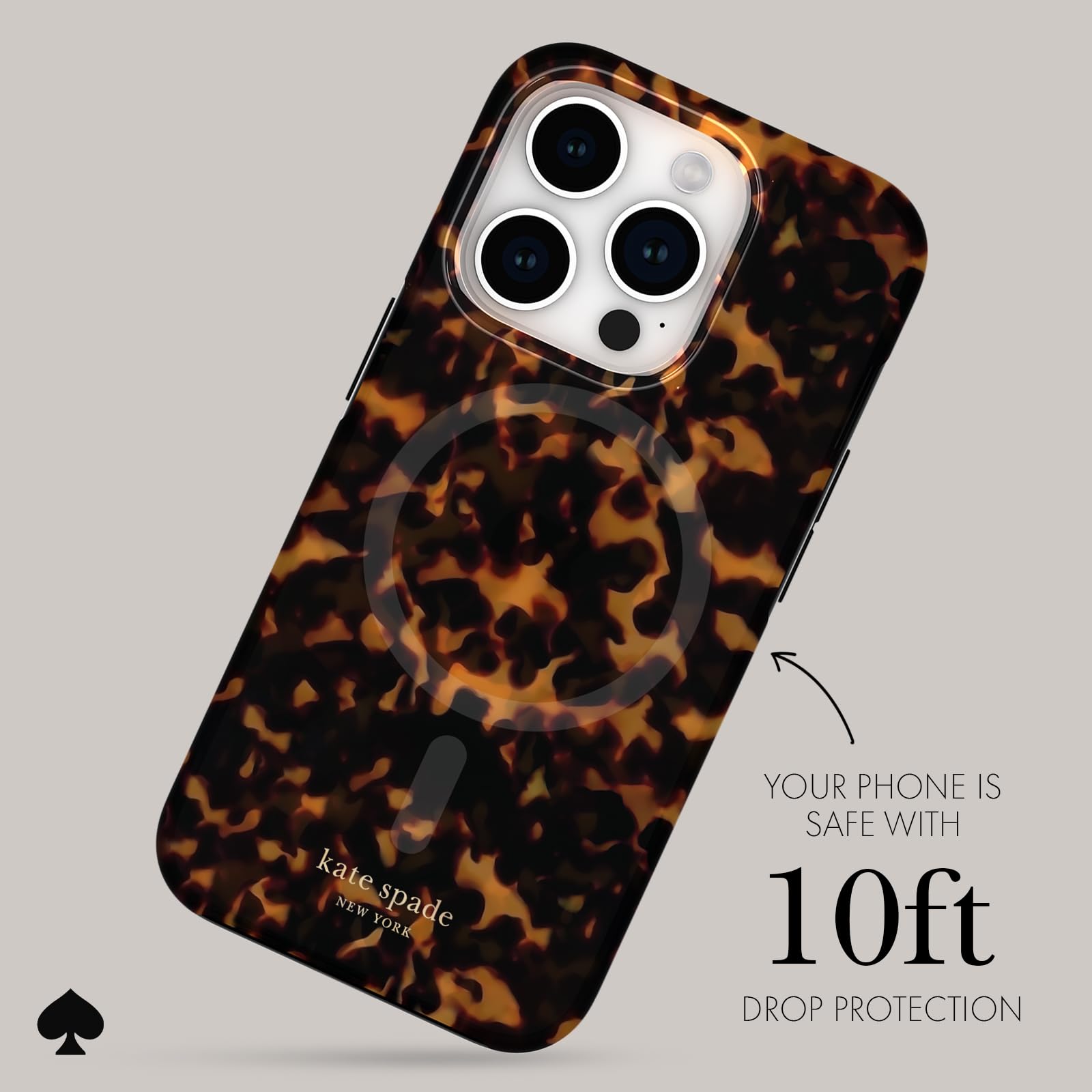 Foto 4 pulgar | Funda De Teléfono Kate Spade New York Para Iphone 15 Pro Tortoiseshell - Venta Internacional.