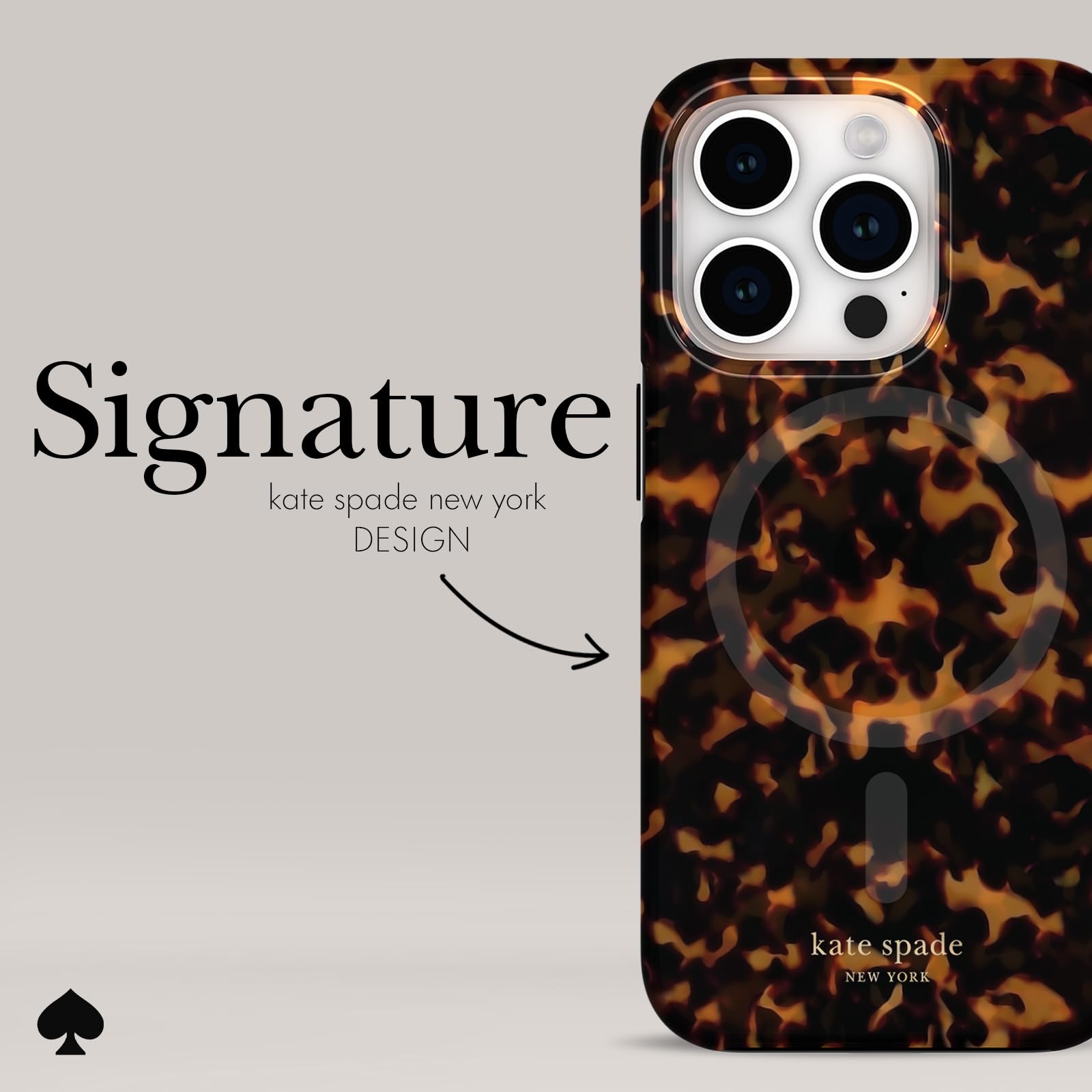 Foto 5 pulgar | Funda De Teléfono Kate Spade New York Para Iphone 15 Pro Tortoiseshell - Venta Internacional.