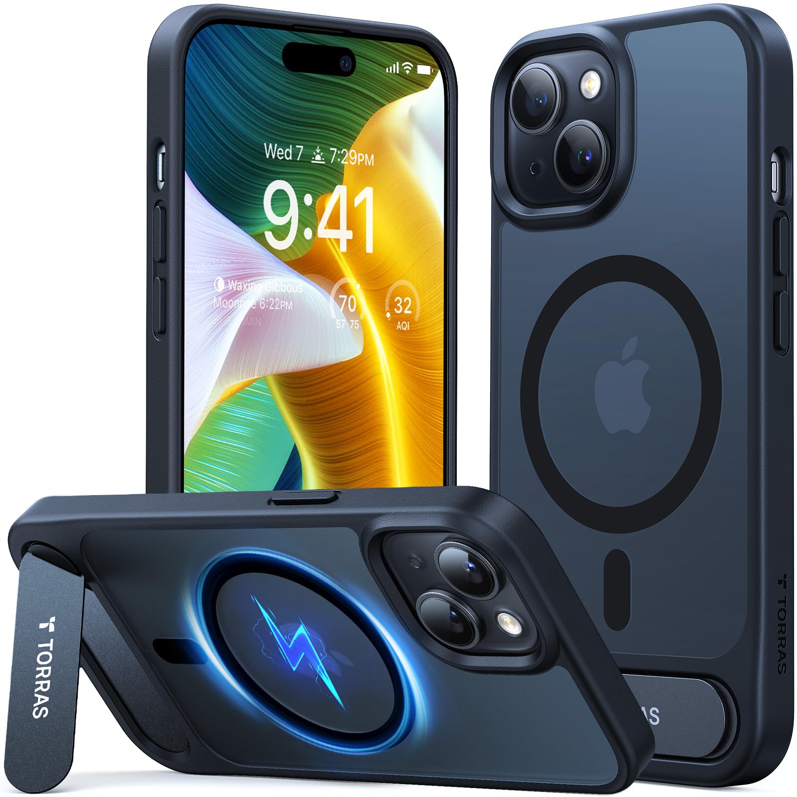 Foto 2 pulgar | Funda Para Teléfono Torras Strong Magnetic Stand Iphone 15 Negra - Venta Internacional.