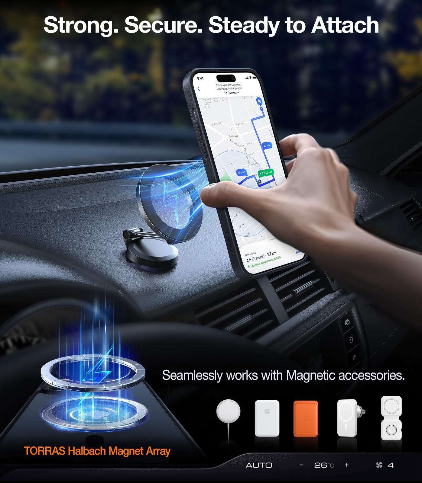 Foto 4 pulgar | Funda Para Teléfono Torras Strong Magnetic Stand Iphone 15 Negra - Venta Internacional.