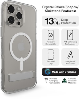 Foto 3 | Funda Zagg Crystal Palace Snap Con Soporte Para Iphone 16 Pro Max - Venta Internacional.