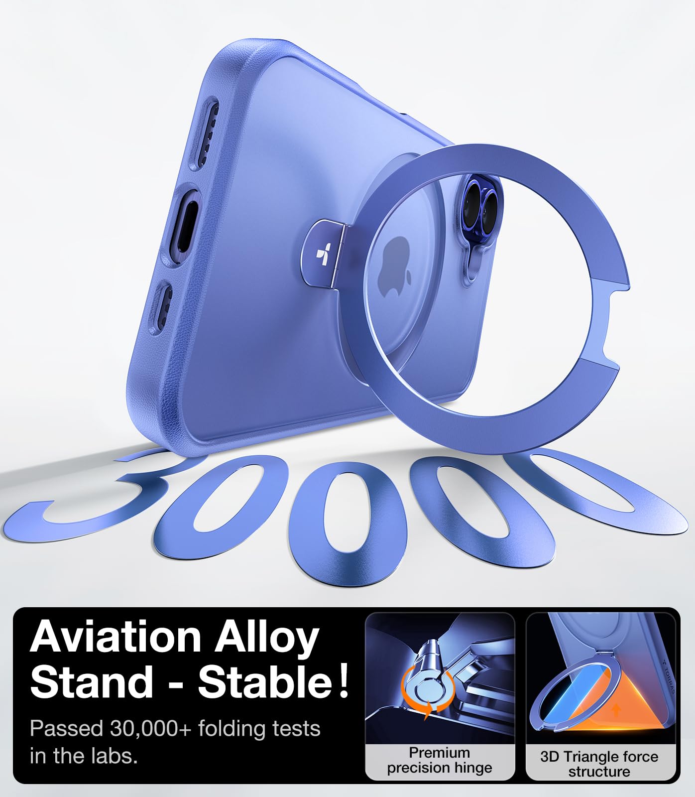 Foto 5 pulgar | Funda Magnética Torras Con Soporte Para Iphone 16 De 6.1 Pulgadas, Color Azul - Venta Internacional.