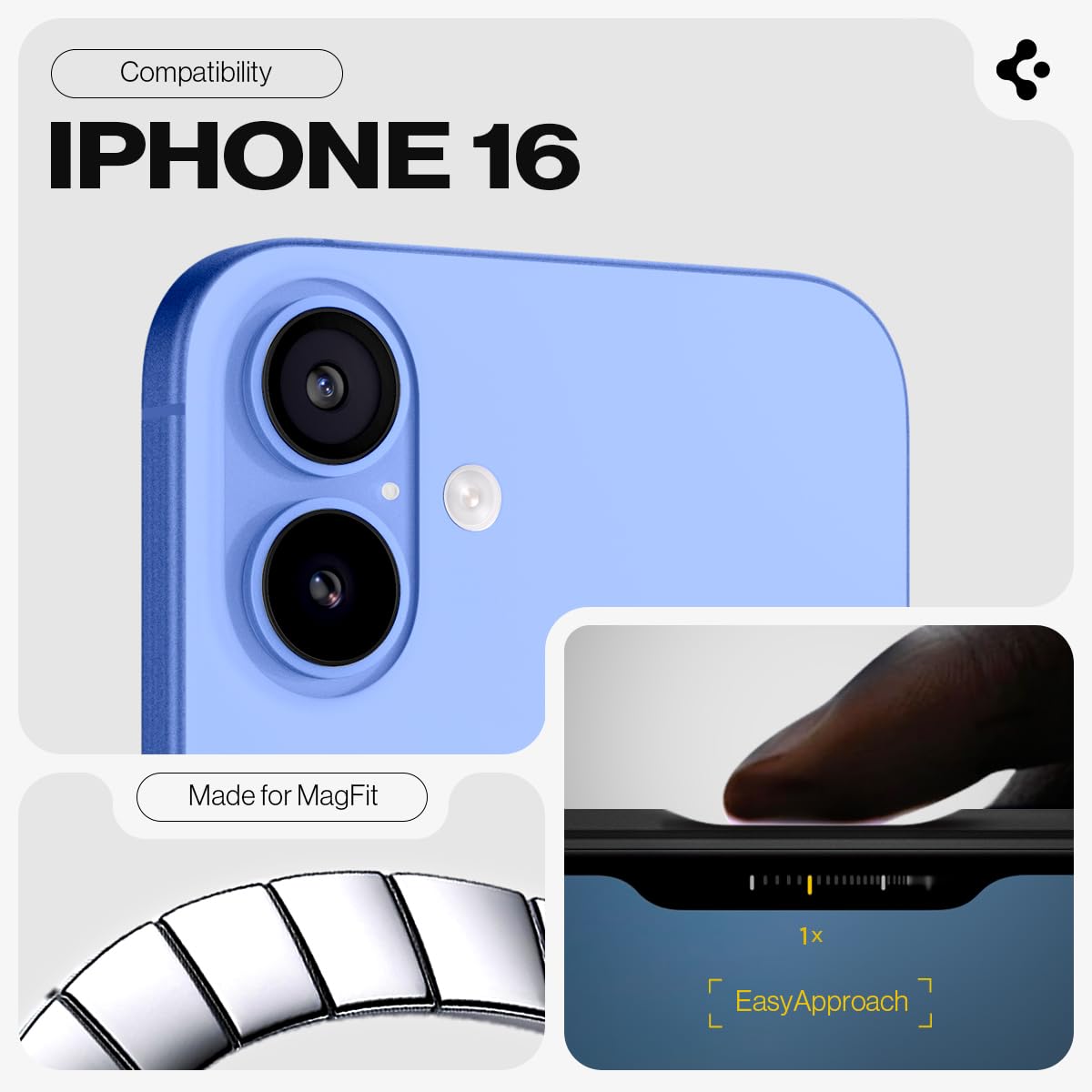 Foto 3 pulgar | Funda Spigen Tough Armor (ai) Magfit Para Iphone 16 Gunmetal - Venta Internacional.