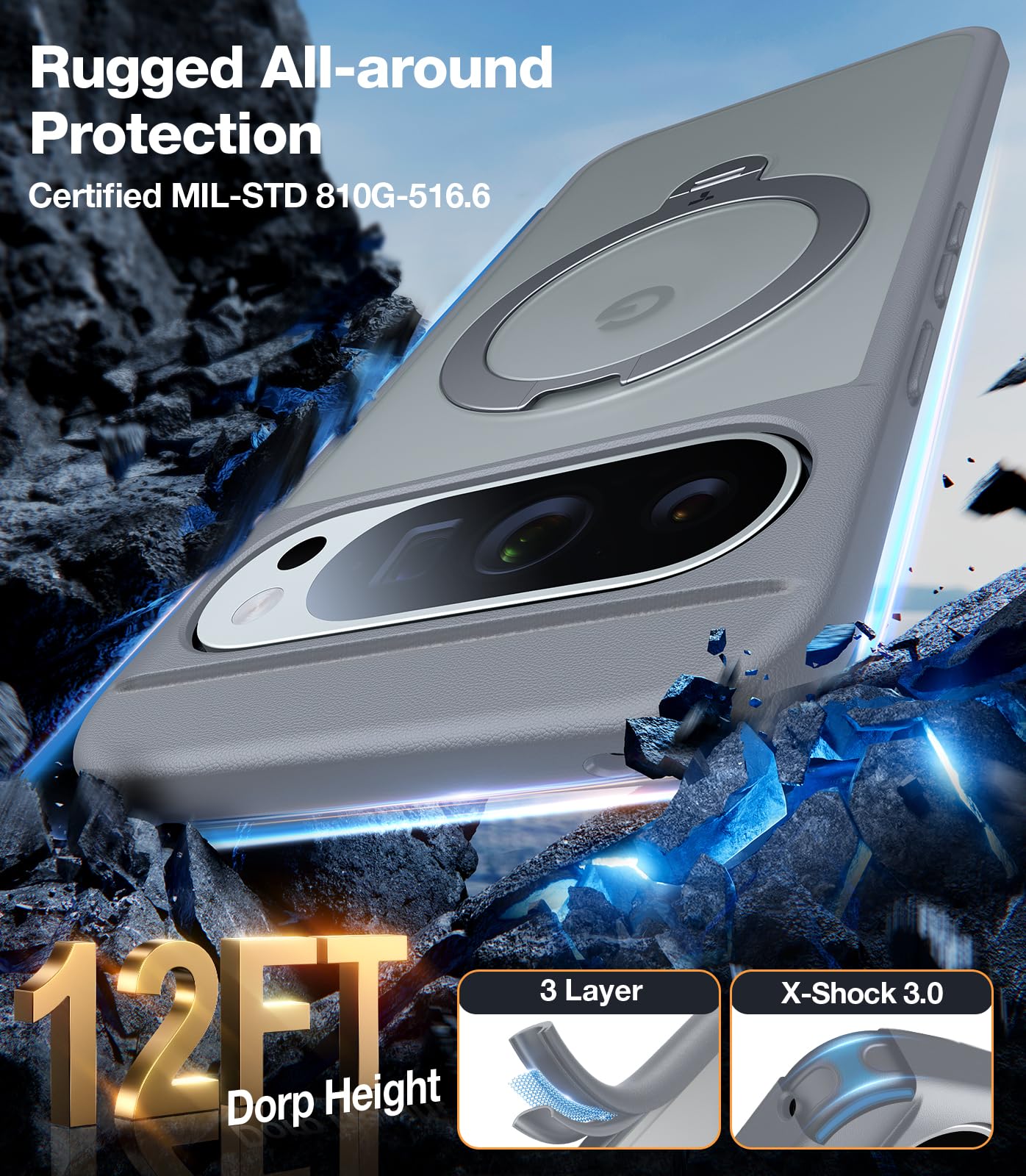 Foto 5 pulgar | Funda Para Teléfono Torras 360° Con Soporte Magnético Para Google Pixel 9 Pro Xl - Venta Internacional.