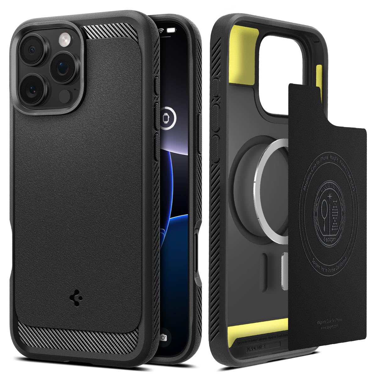 Foto 2 pulgar | Funda Para Teléfono Spigen Rugged Armor Magfit Iphone 16 Pro Max Negra - Venta Internacional.