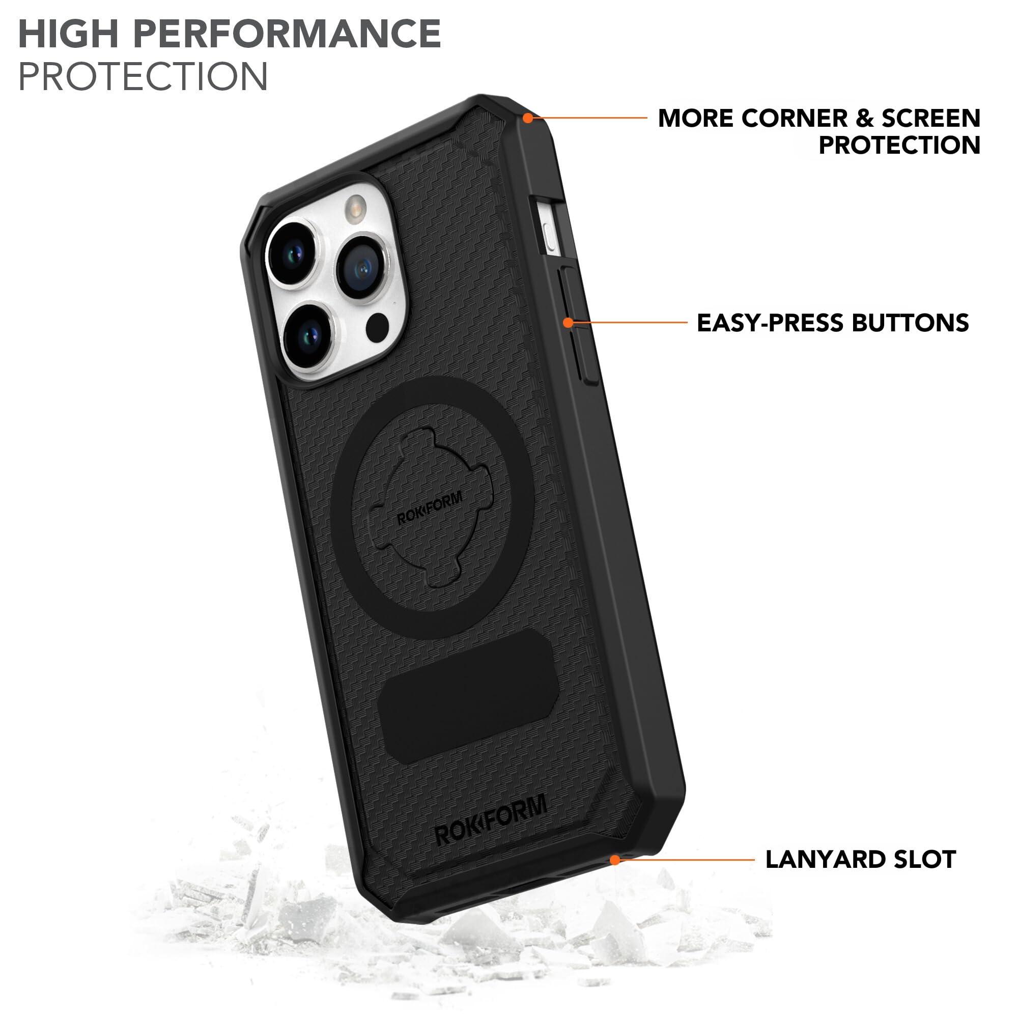 Foto 3 | Funda Magnética Rokform Rugged Series Para Iphone 15 Pro Max, Color Negro - Venta Internacional.
