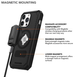 Foto 5 | Funda Magnética Rokform Rugged Series Para Iphone 15 Pro Max, Color Negro - Venta Internacional.